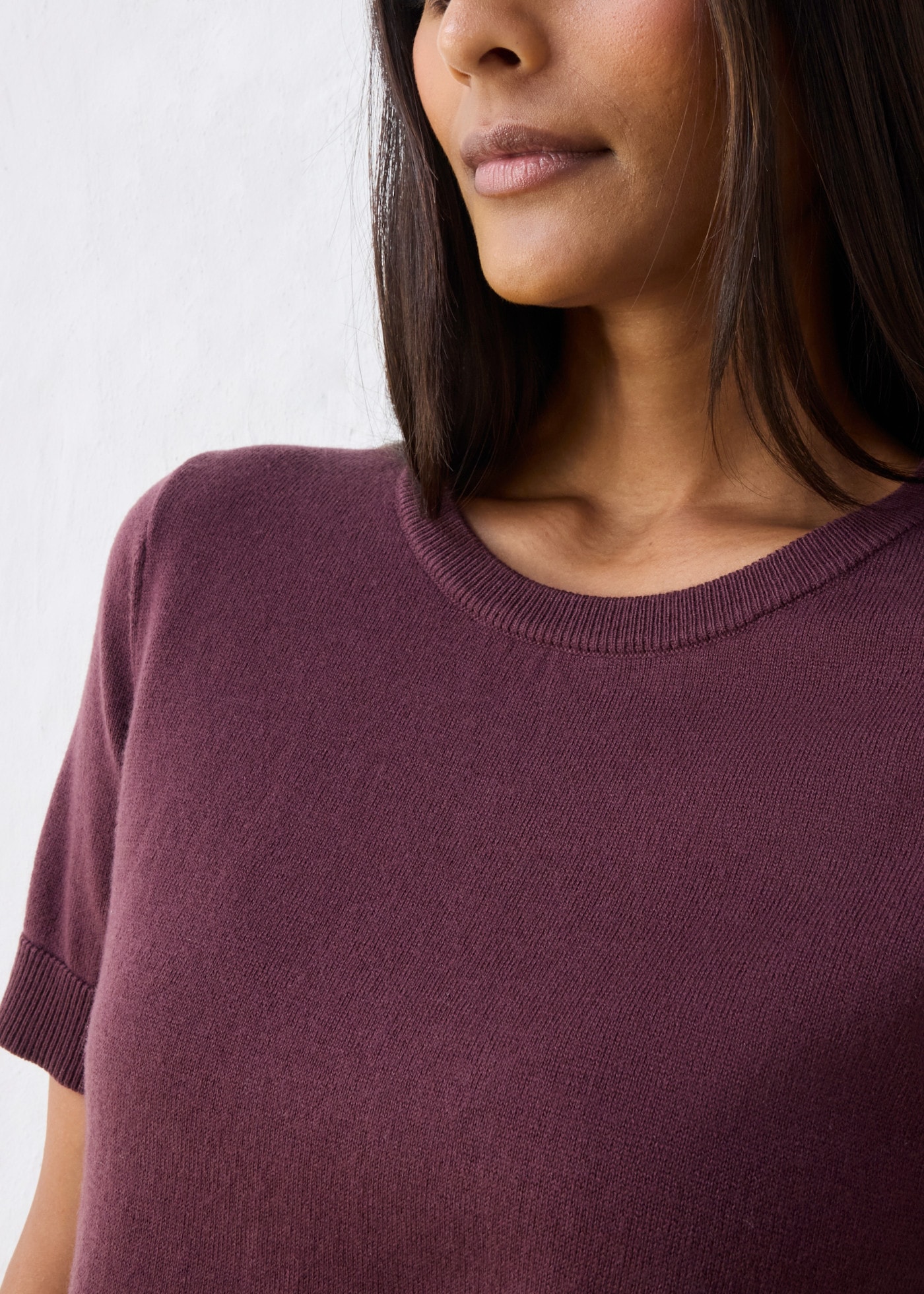 bonprix Strickpullover Kurzarm, Regular Fit, aus Baumwolle und Wolle, eleganter Stil