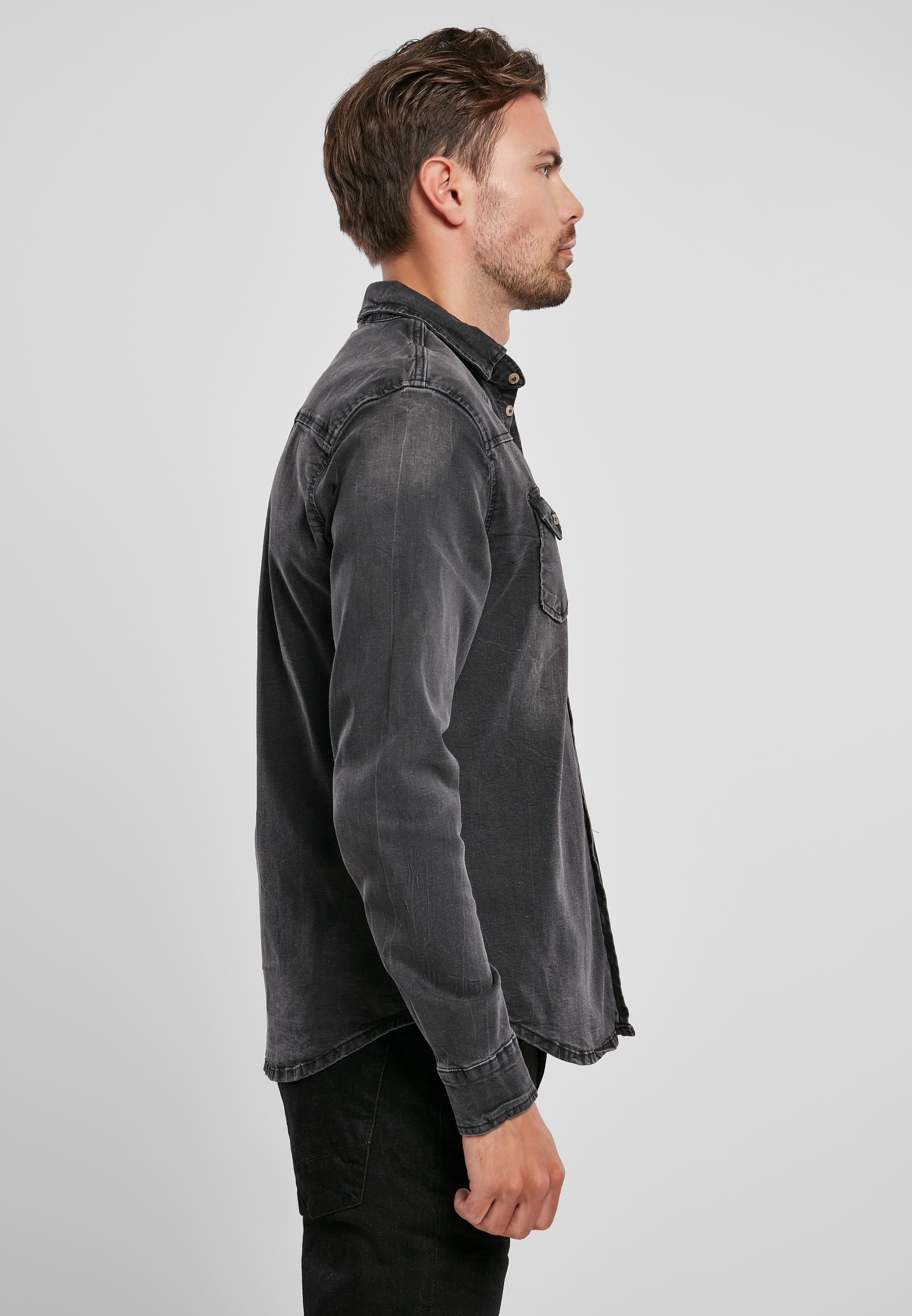 Brandit Langarmhemd »Brandit Herren Riley Denim Shirt«, (1 tlg.)