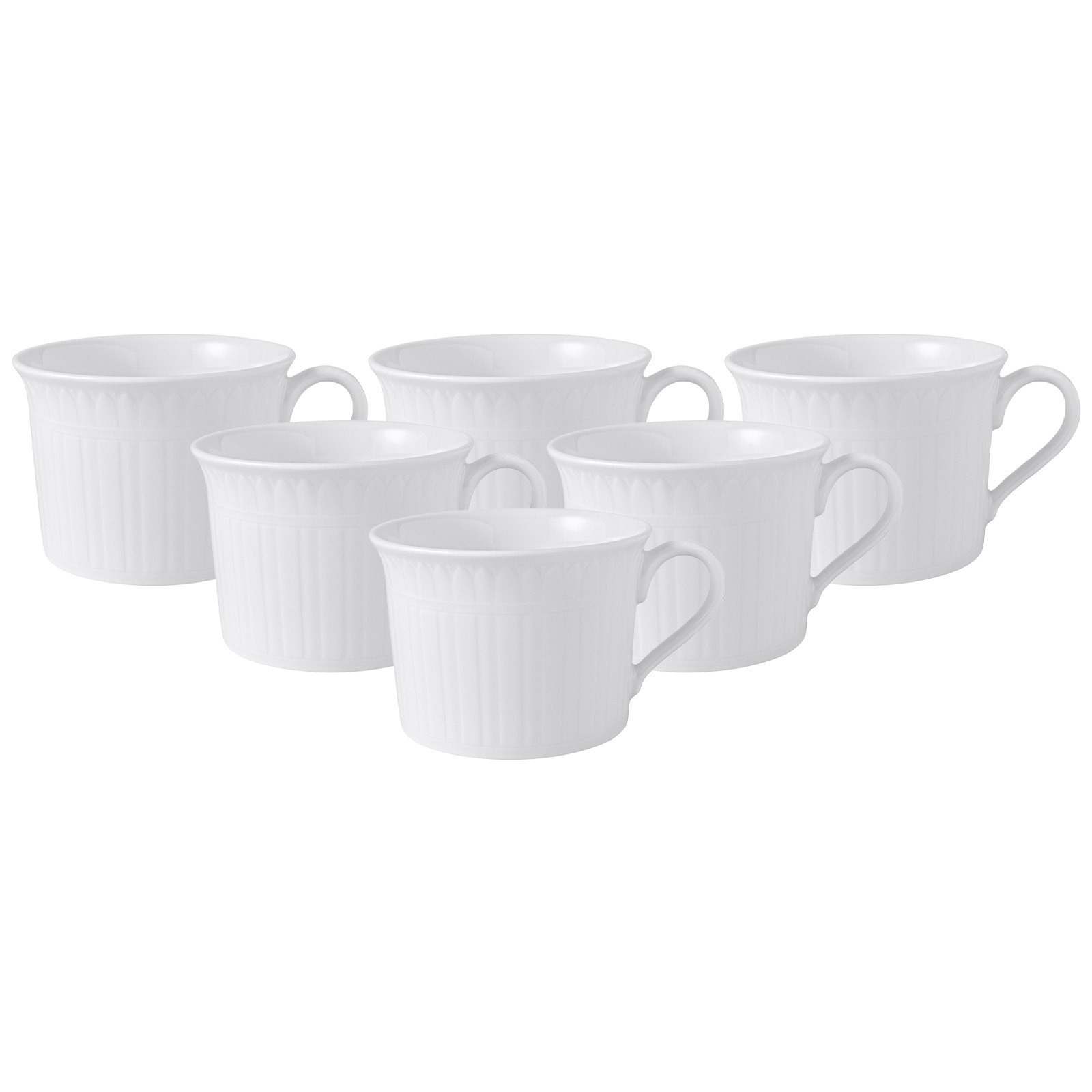 Villeroy & Boch Tasse "Cappuccinotasse Cellini 350 ml 6er Set weiß" Spülmaschinengeeignet, Mikrowellenfest