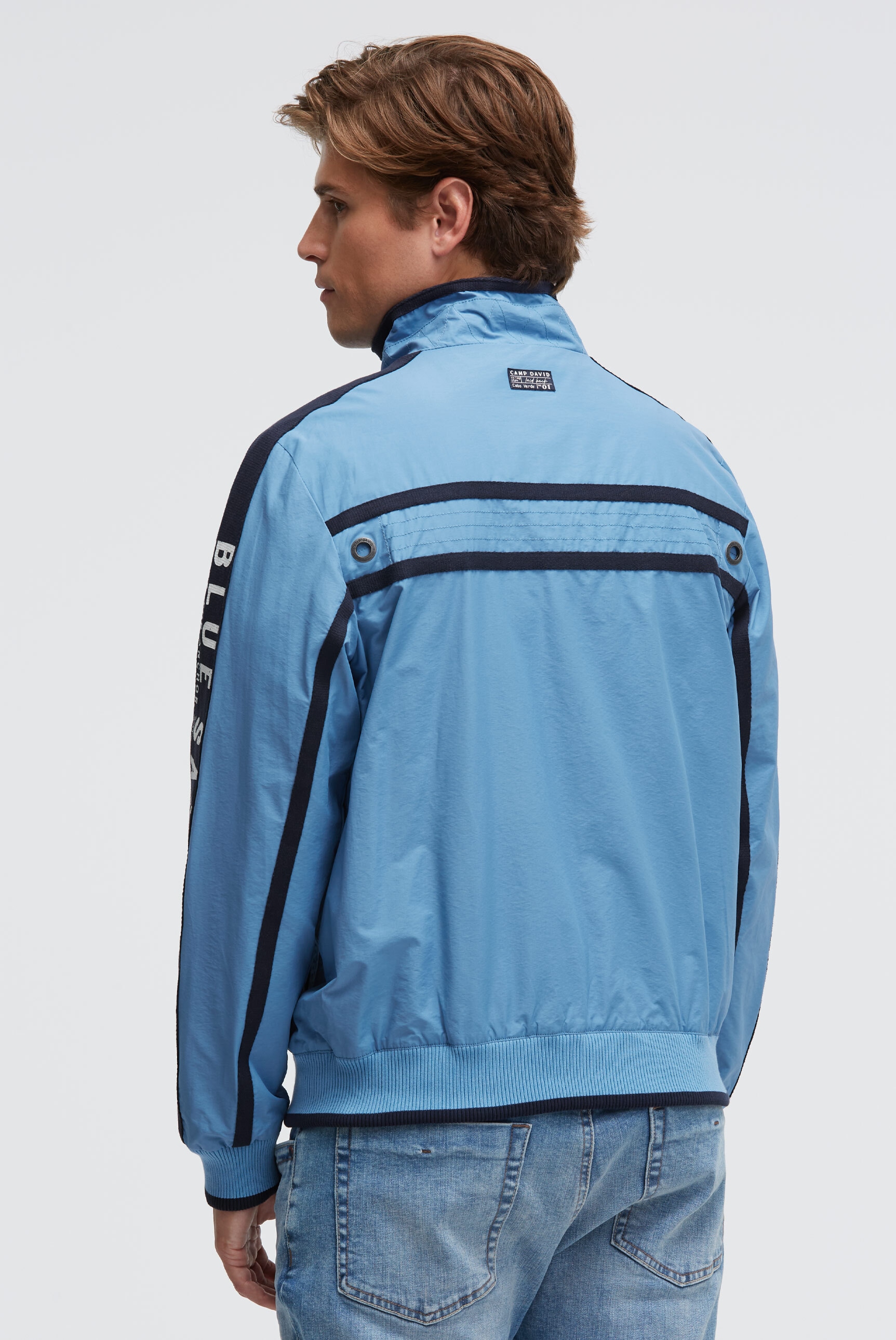 CAMP DAVID Outdoorjacke ohne Kapuze mit Stehkragen & Reißverschlusstaschen