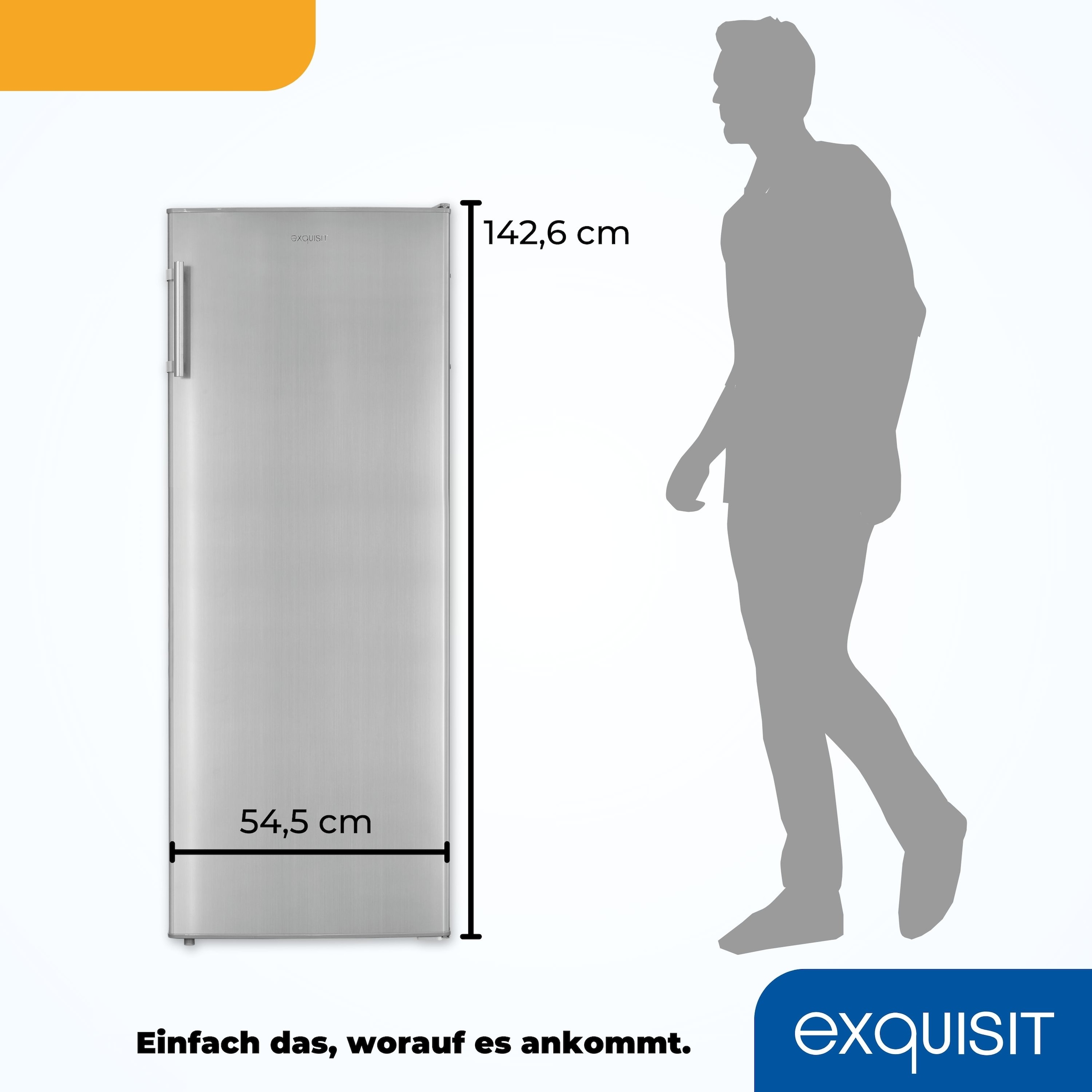 exquisit Vollraumkühlschrank »KS320-V-H-040D inoxlook«