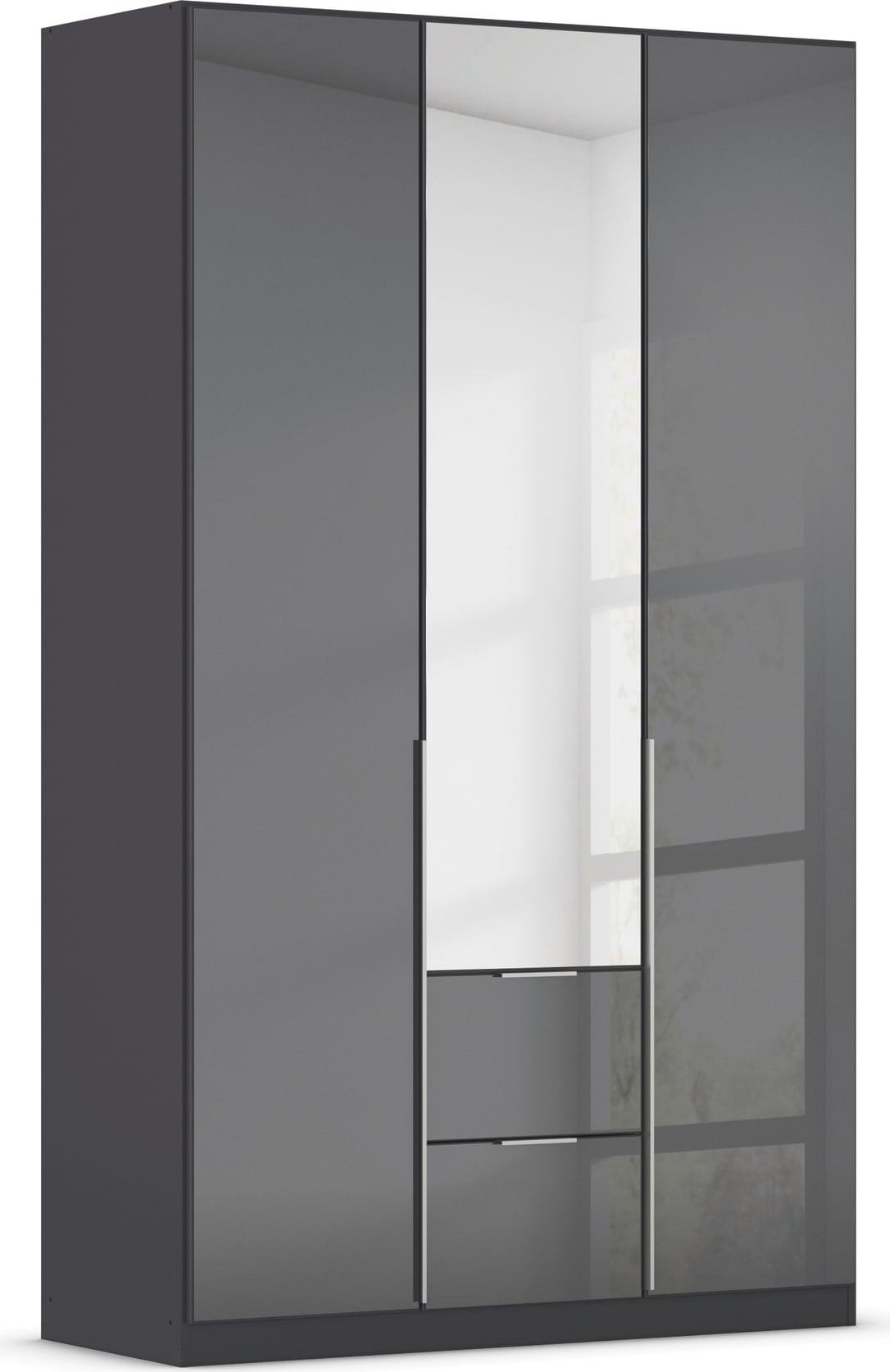 OTTO home Drehtürenschrank "Kleiderschrank Kleiderschränke Schrank Garderobe AGORDO mit Glasfront" in zwei Griff-Farben, Breiten 91-360 cm, mit Außenschubkästen, in 7 Breiten und 2 Höhen MADE IN GERMANY