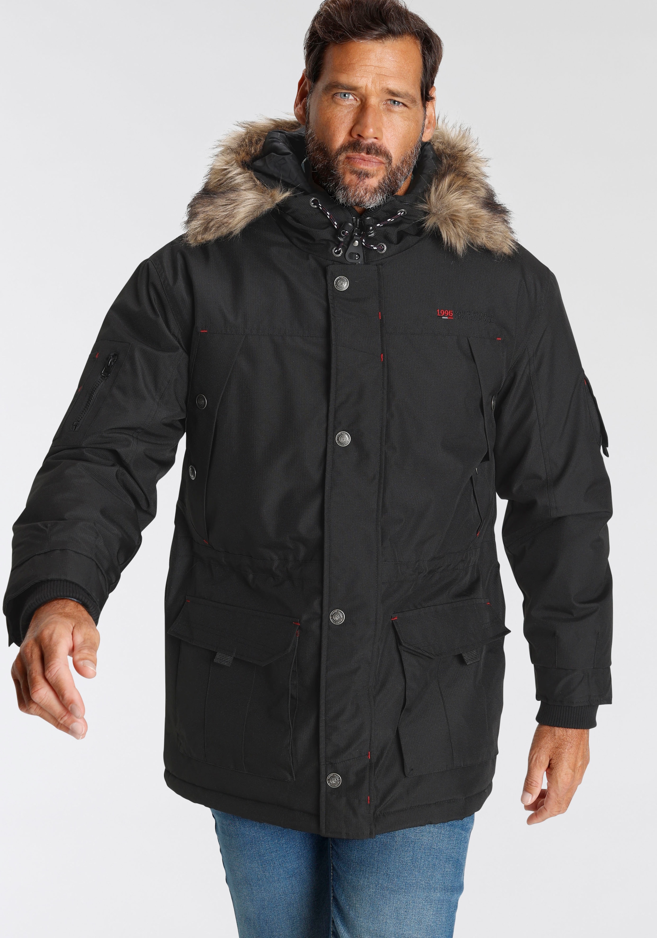 Mans World Parka, mit Kapuze, für die kalte Jahreszeit, strapazierfähig und günstig online kaufen