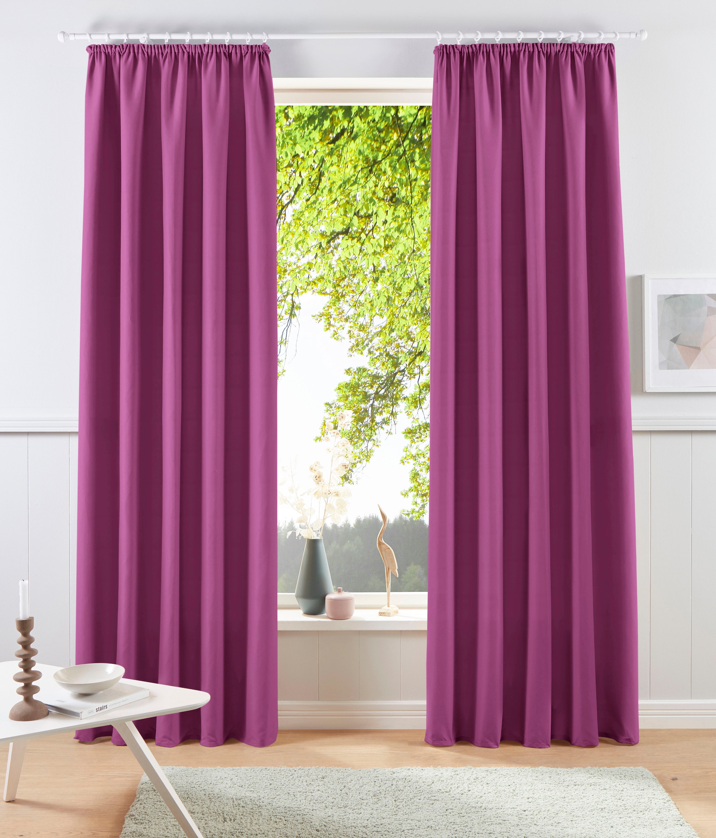 my home Vorhang "Raja, Gardinen mit Kräuselband, Vorhänge Wohnzimmer" Kräus günstig online kaufen