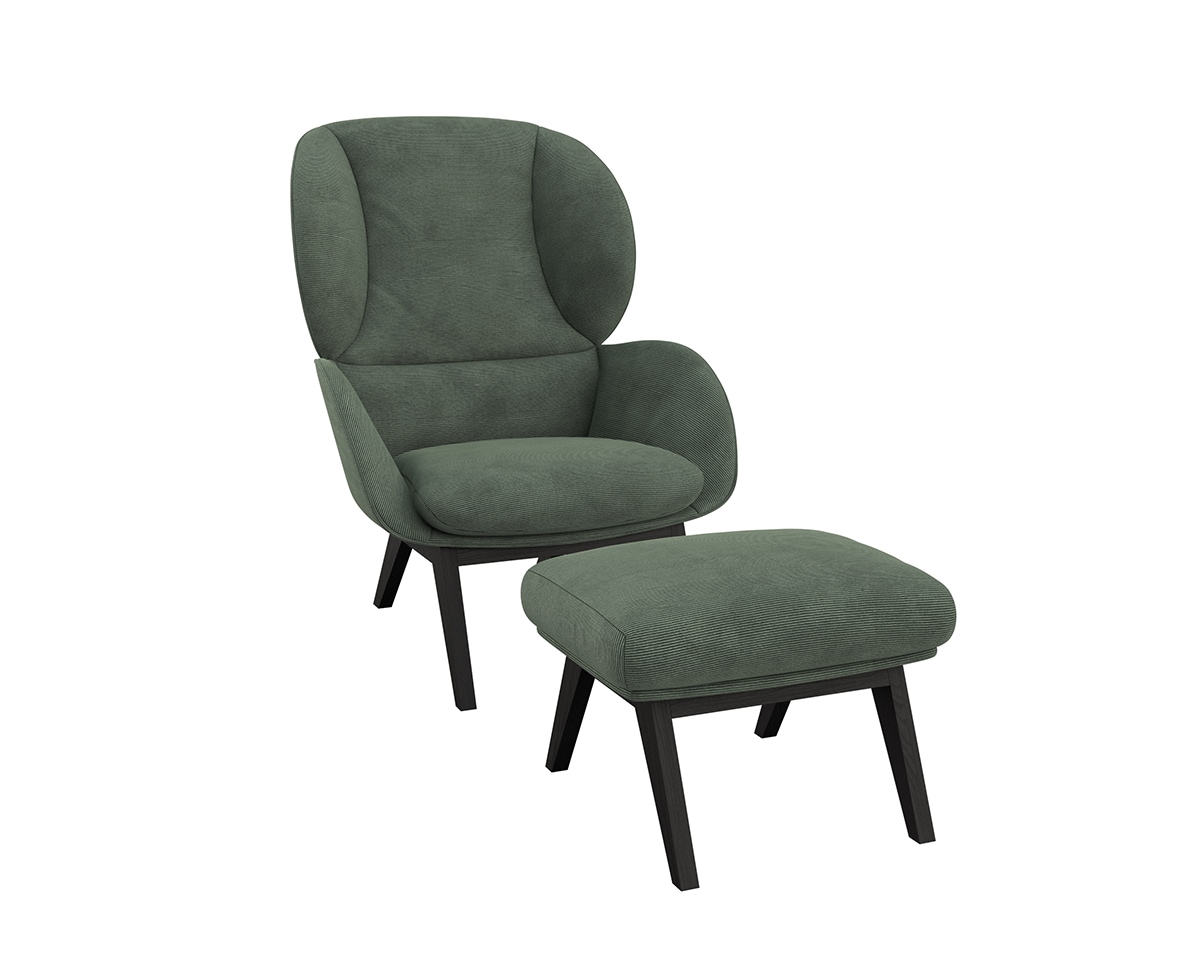 FLEXLUX Ohrensessel »Adria Designsessel, Loungesessel,«, Stil & Komfort, organische Form, Fuß...