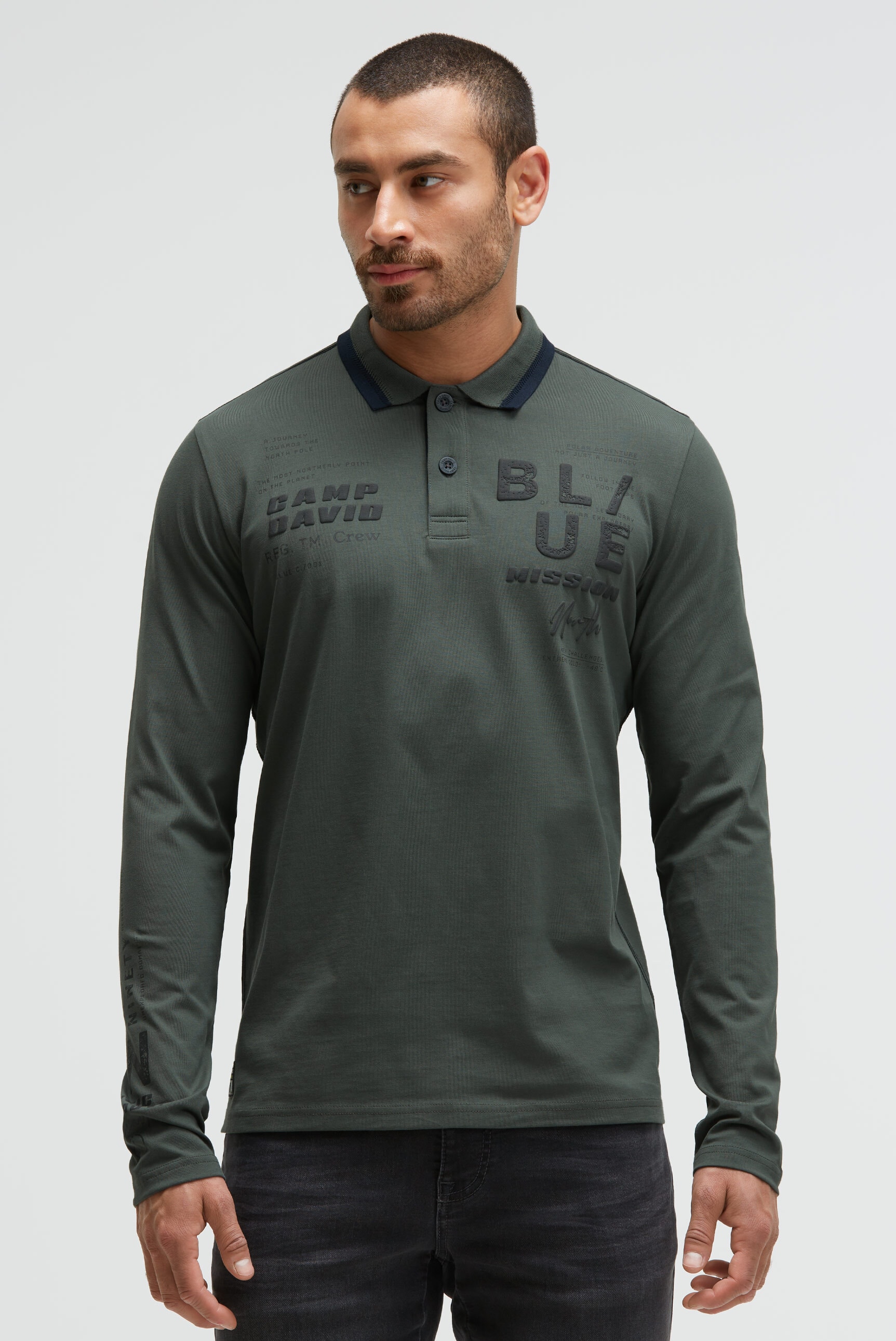 CAMP DAVID Langarm-Poloshirt, aus Baumwolle günstig online kaufen