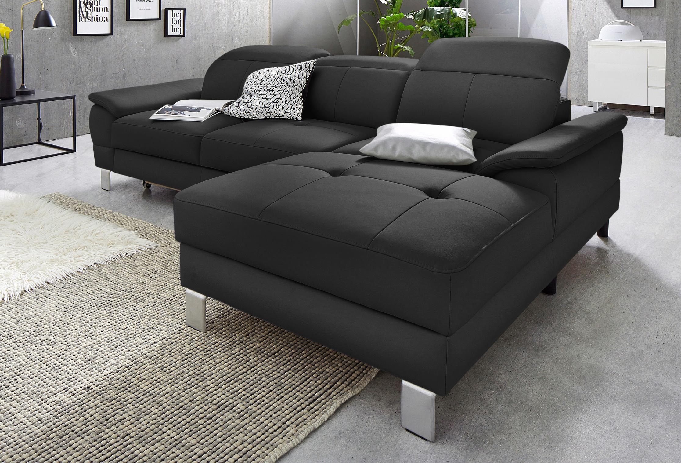 exxpo - sofa fashion Ecksofa »Mantua 2, inkl. Kopf- bzw. Rückenverstellung, bequem, L-Form«, wahlweise mit Bettfunktion und Bettkasten, tolle Verarbeitungsdetails