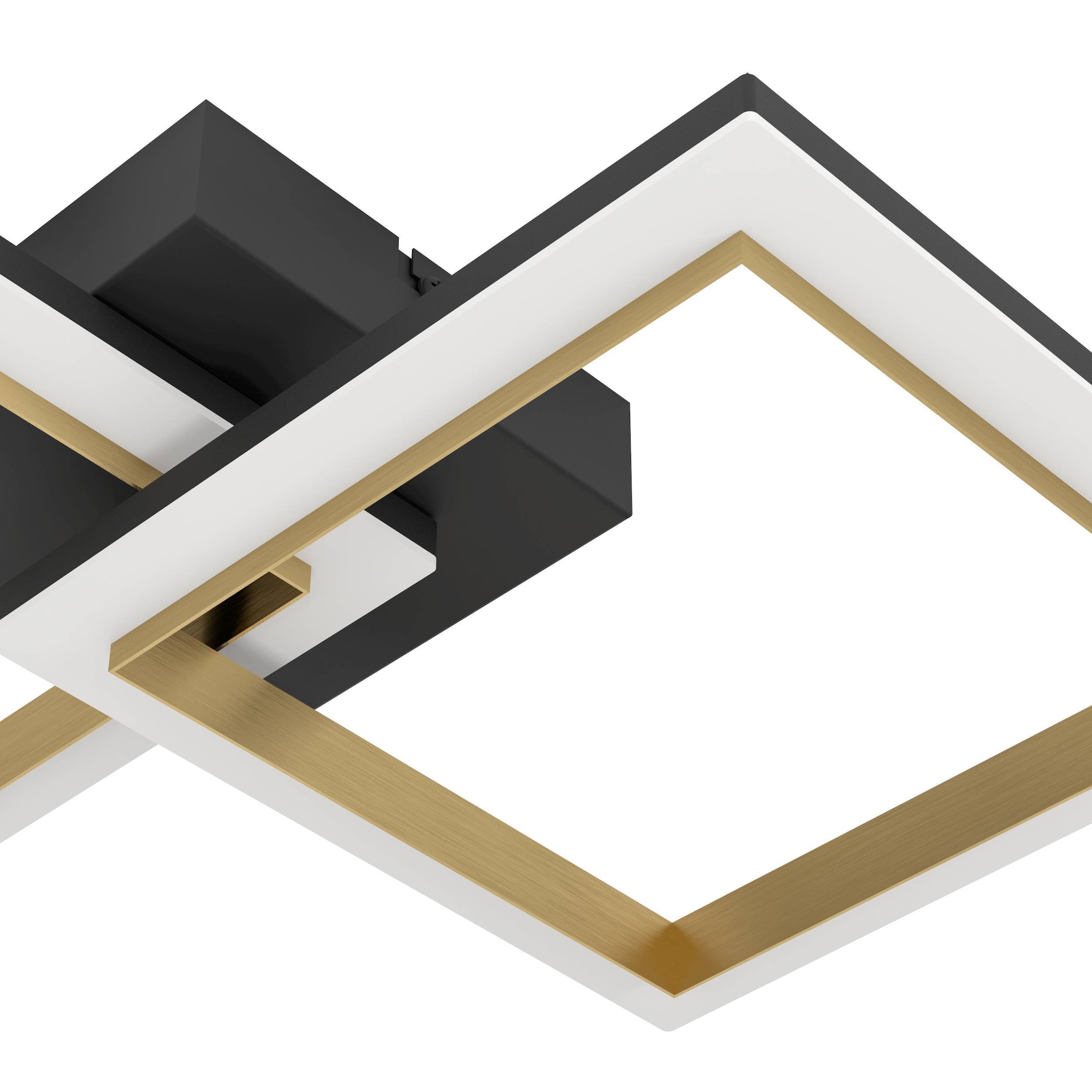 EGLO Deckenleuchte »Calliera Deckenlampe, Metall und Kunststoff, Bürolampe Decke, Lampe« LED-Modul 1 Stk. Neutralweiß Wand-/Deckenleuchte - L52,5 x B31 x H8,5 cm - schwarz, messing