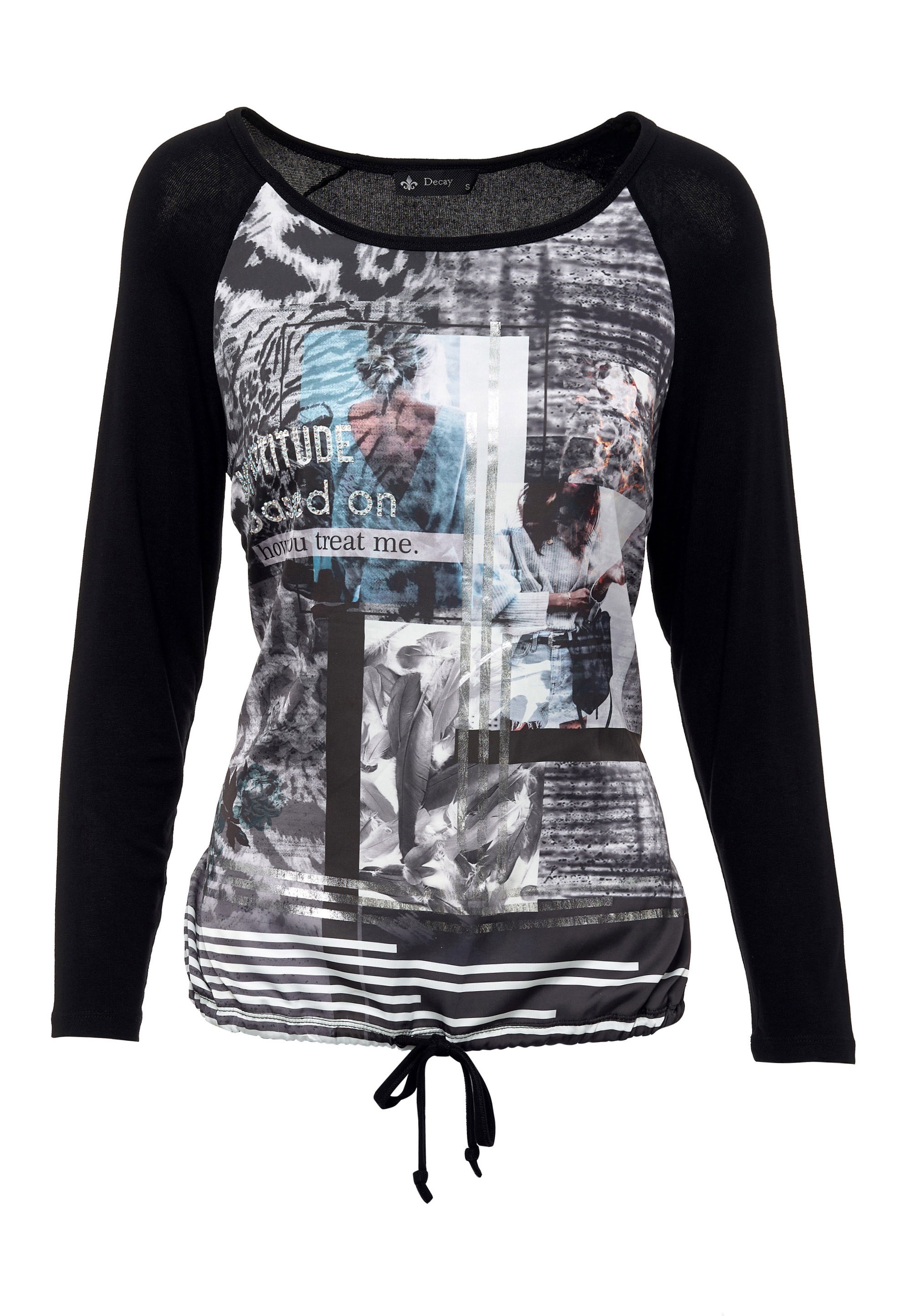 Decay Langarmshirt, mit modischem Frontprint
