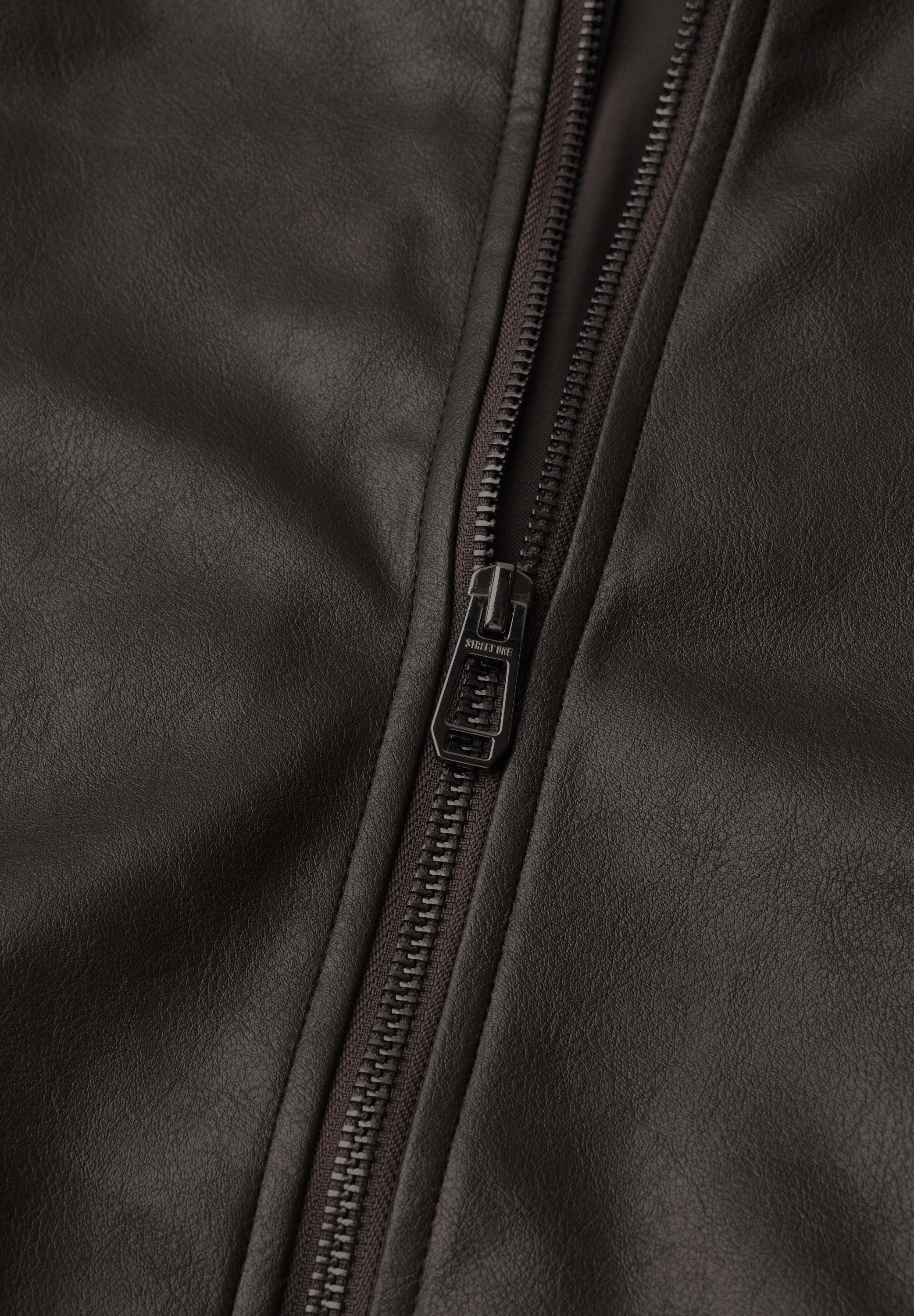 STREET ONE STUDIO Lederimitatjacke ohne Kapuze mit Elastikbund