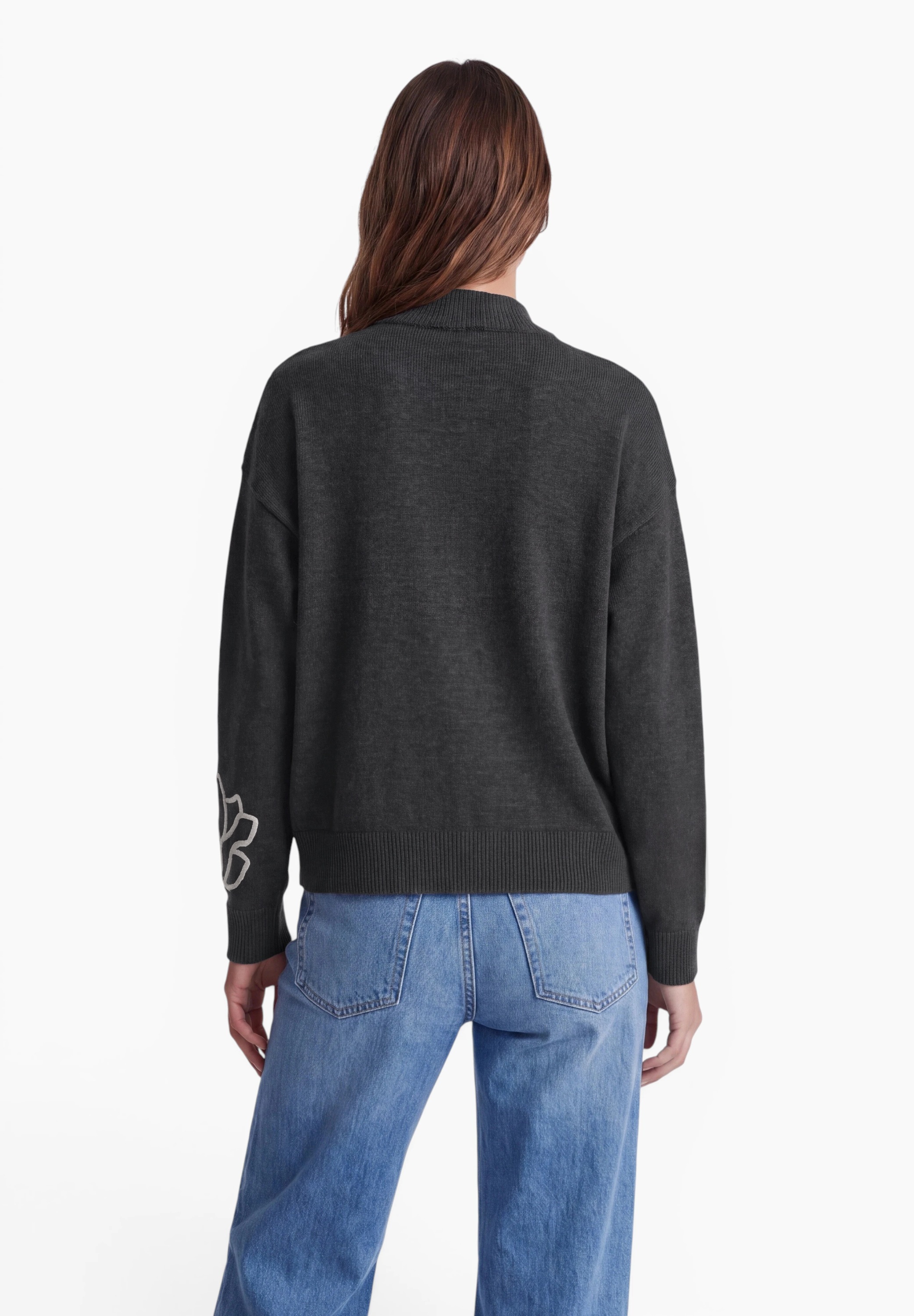 STREET ONE STUDIO Stehkragenpullover aus softem Materialmix