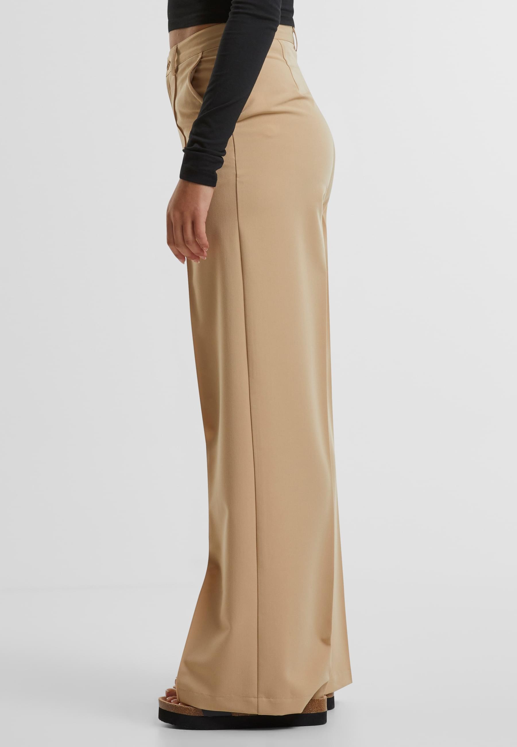 URBAN CLASSICS Stoffhose »Urban Classics Damen Ladies Wide Pleated Pants«, (1 tlg.)
