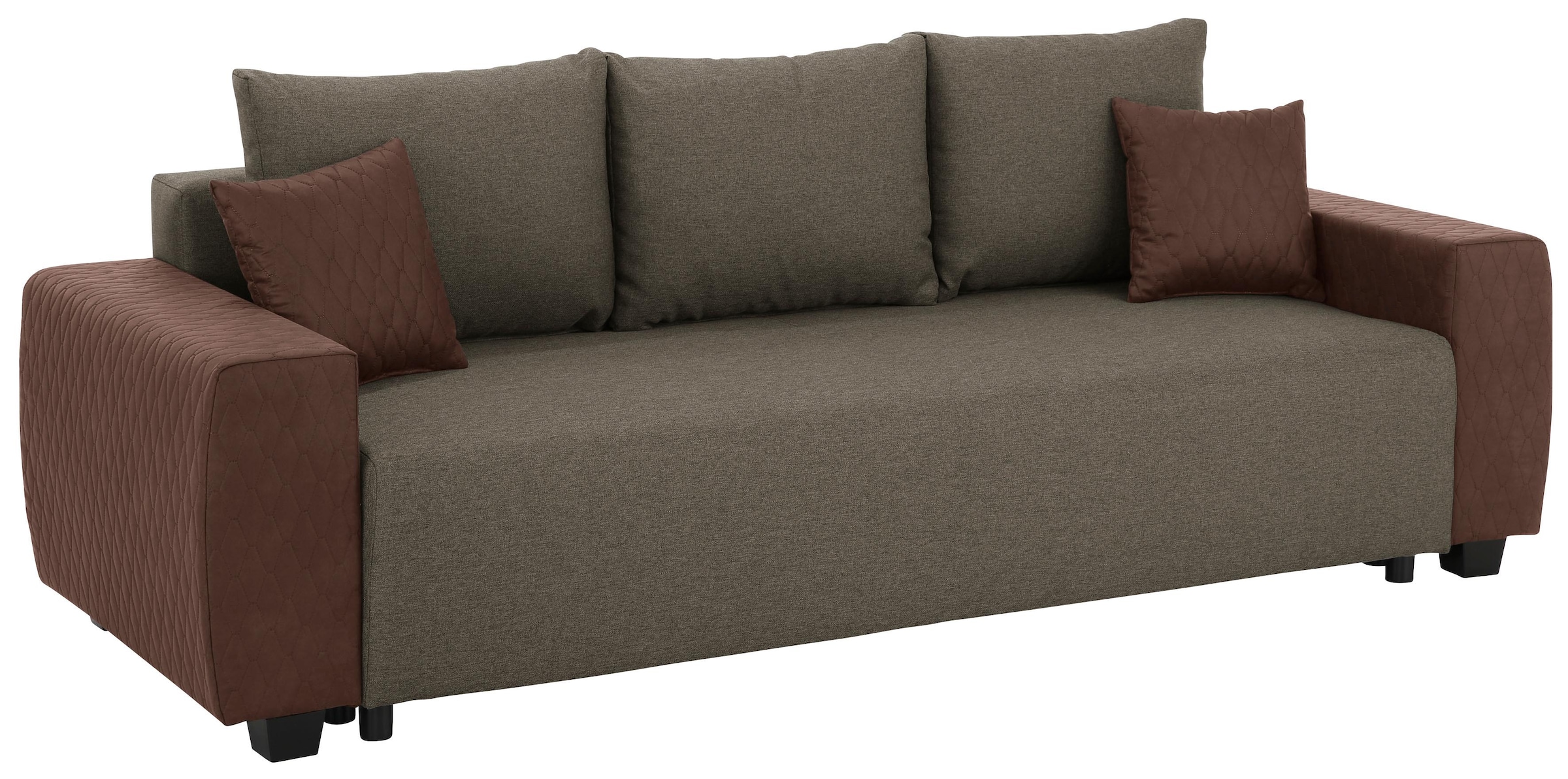 OTTO home Schlafsofa "Bella, B: 241 cm, Liegefl. 142x194 cm" Schlaffunktion, Bettkasten & 2 Zierkissen, Federkern