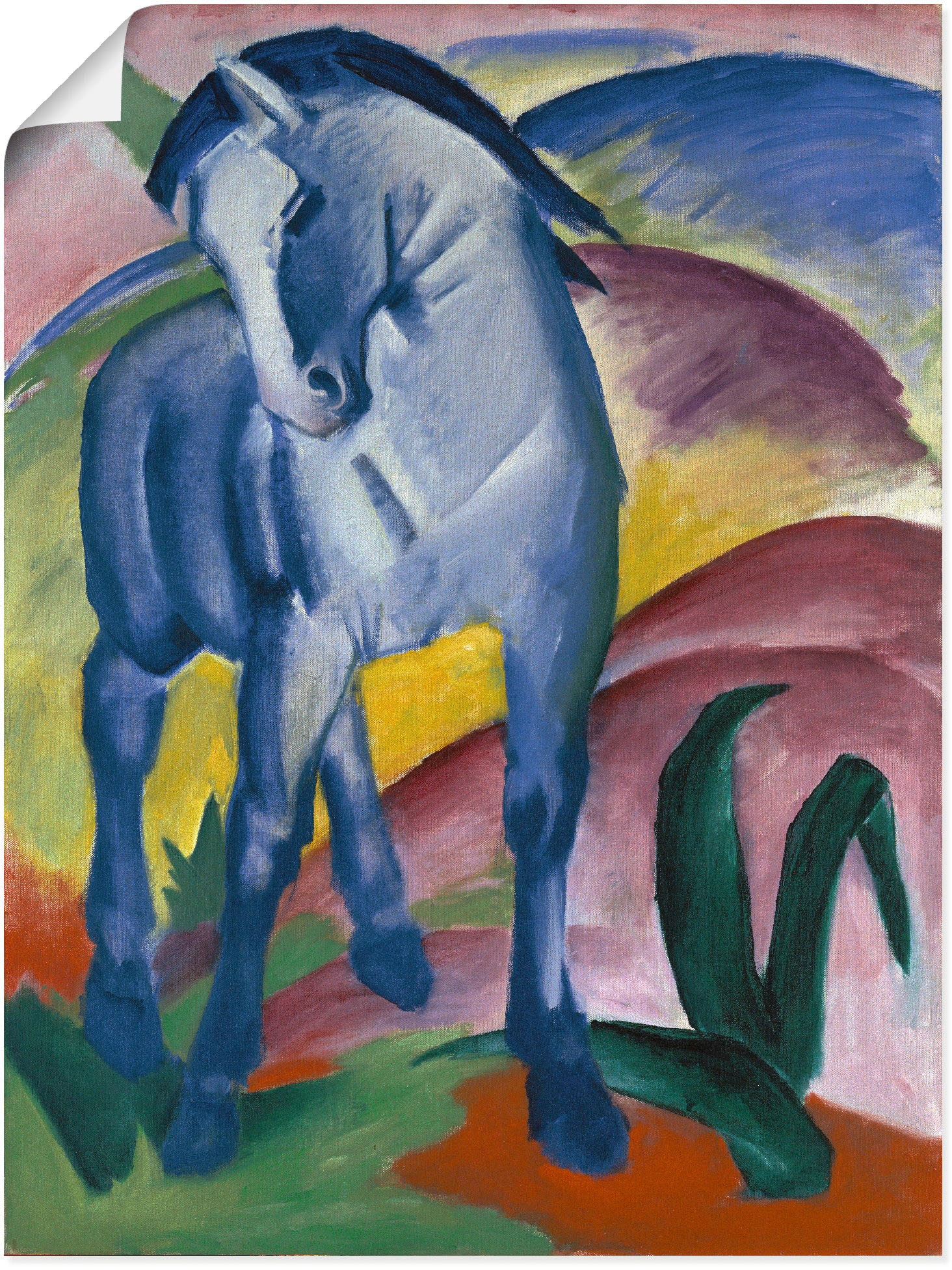 Artland Wandbild "Blaues Pferd I. 1911." Haustiere 1 Stk. tlg. als Alubild, günstig online kaufen