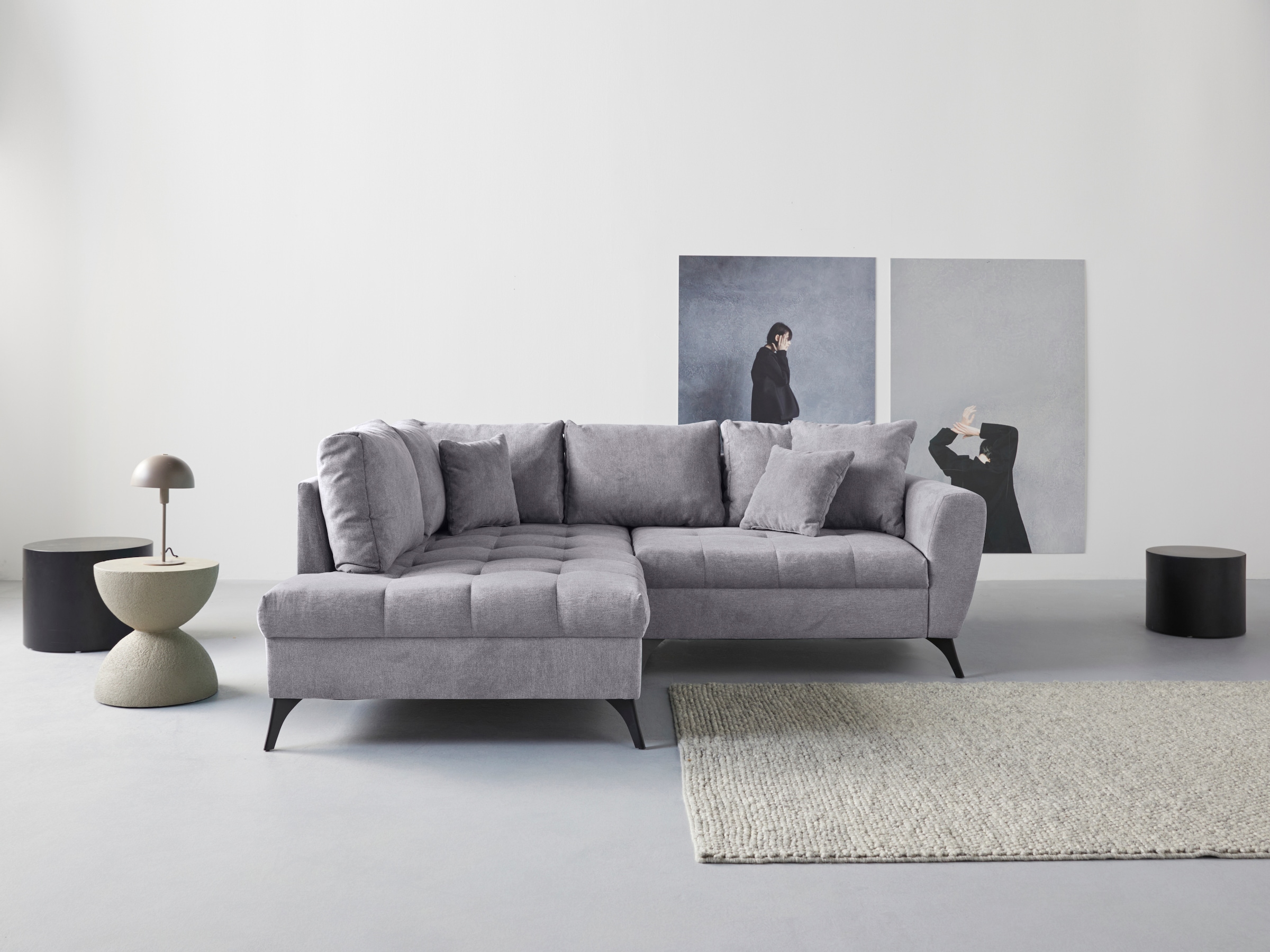 INOSIGN Ecksofa "Lörby L-Form", auch mit Aqua clean-Bezug, feine Steppung i günstig online kaufen