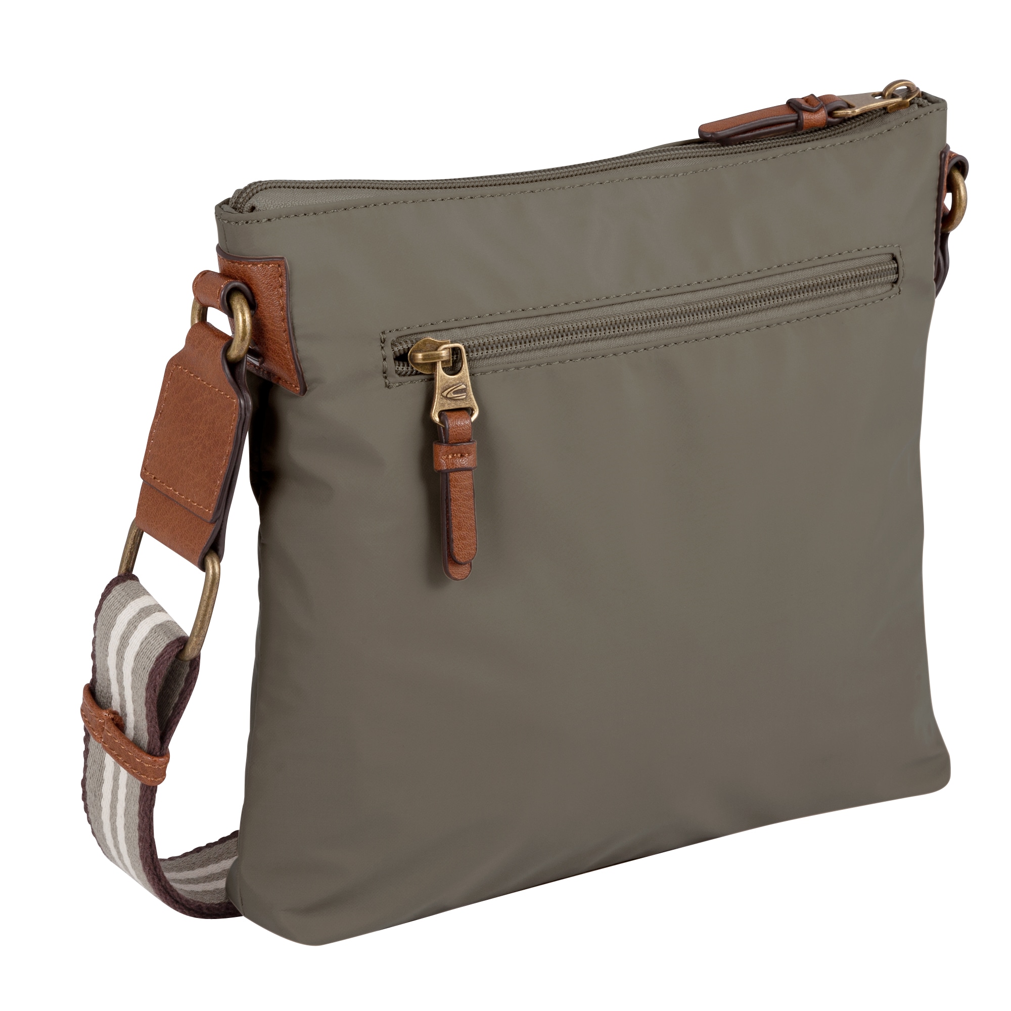camel active Umhängetasche »Bari« aus hochwertigem matten Nylon mit gestreiftem Gewebeband