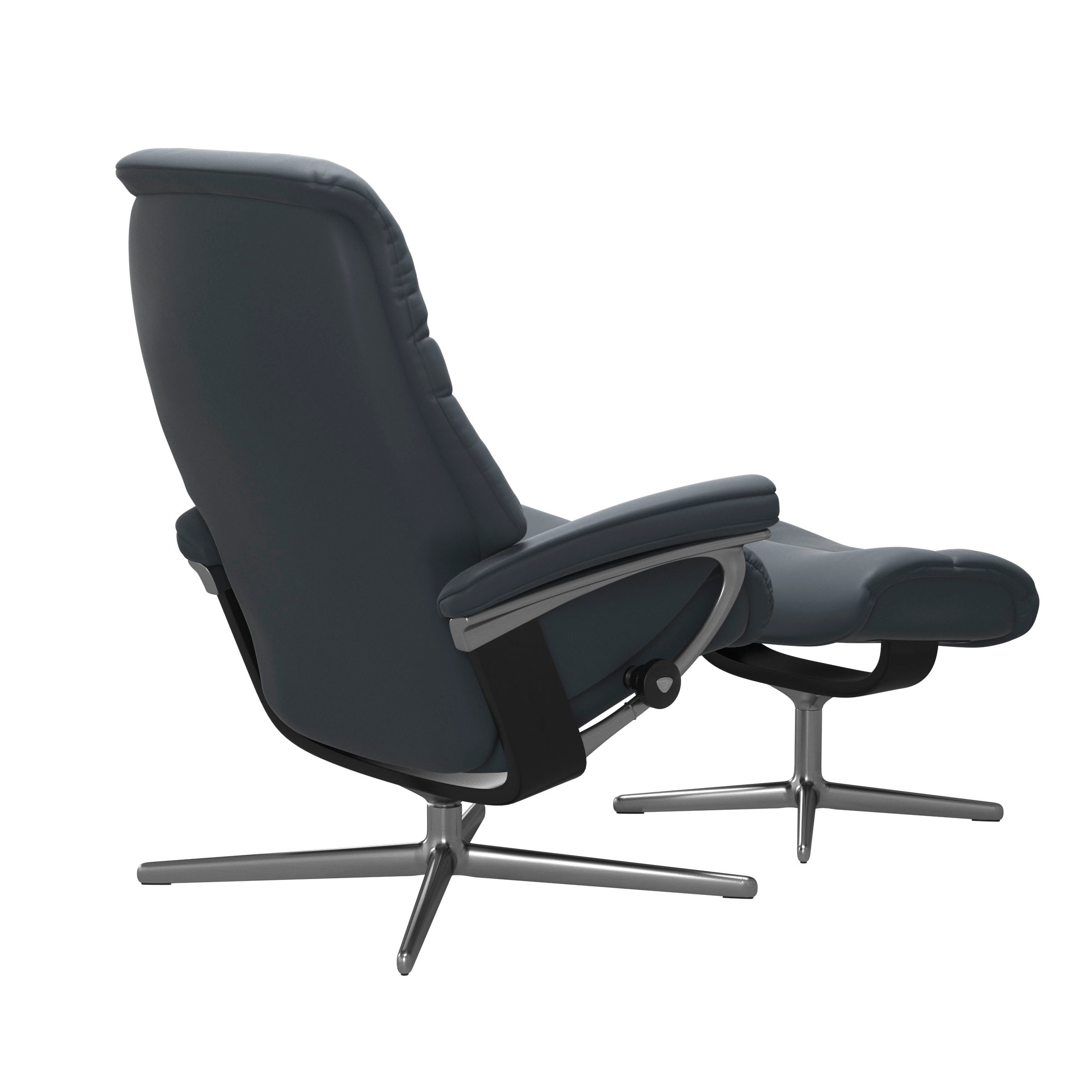 Relaxsessel STRESSLESS "Sunrise", blau (atlantic blau batick), B:83cm H:105cm T:74cm, Leder BATICK: BATICK ist ein leicht korrigiertes, durchgefärbtes und genarbtes Möbelleder, bei dem die meisten Unebenheiten und Spuren in der Regel entfernt wurden., Ses 3
