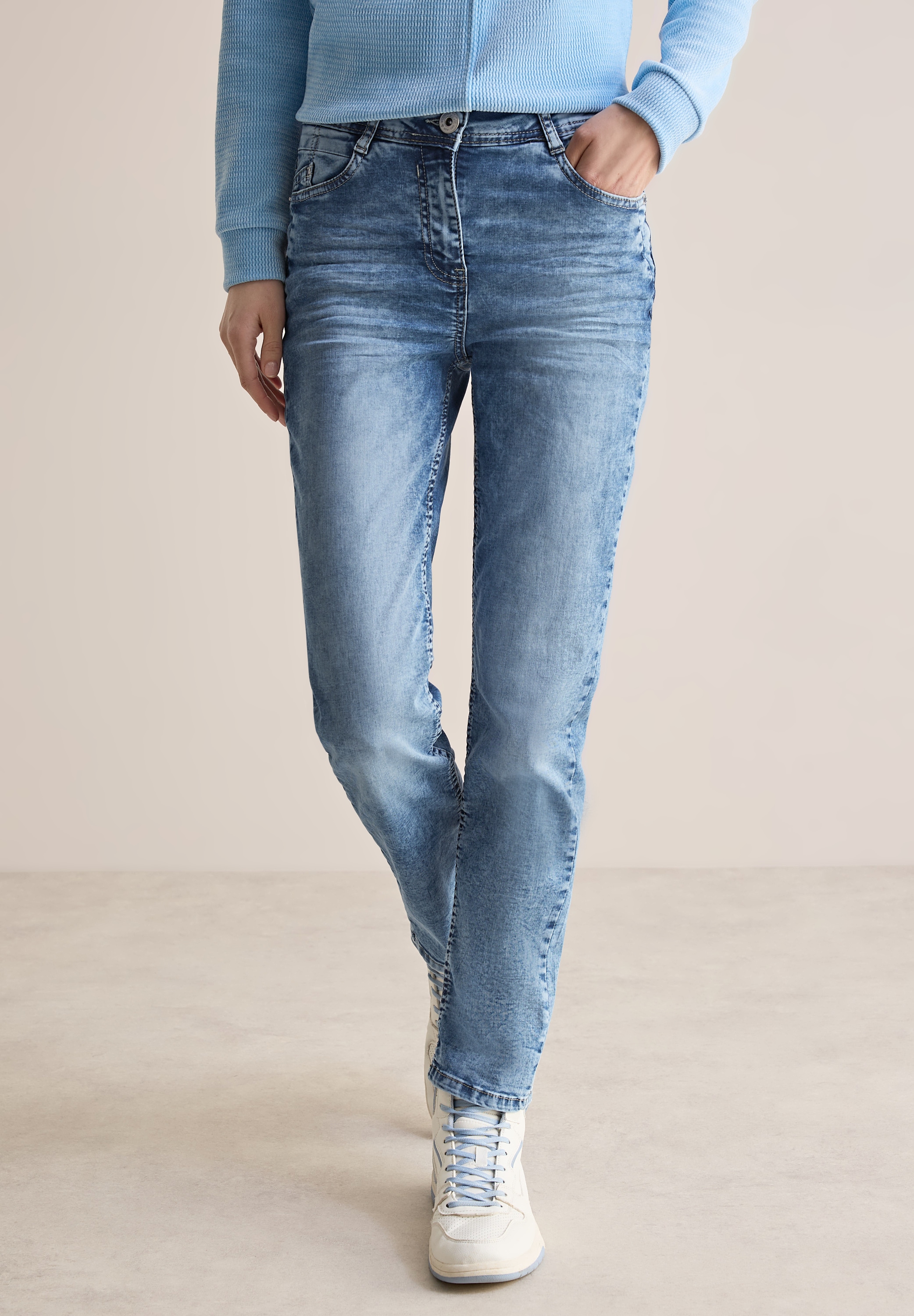 Cecil Straight-Jeans, High Waist