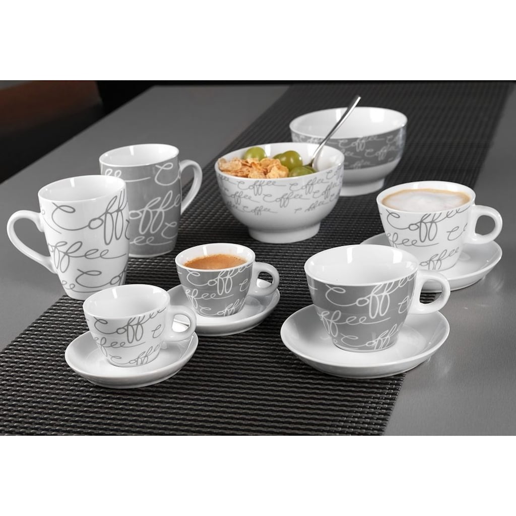 Ritzenhoff & Breker Cappuccinotasse »Cornello Grey«, (Set, 4 tlg.)