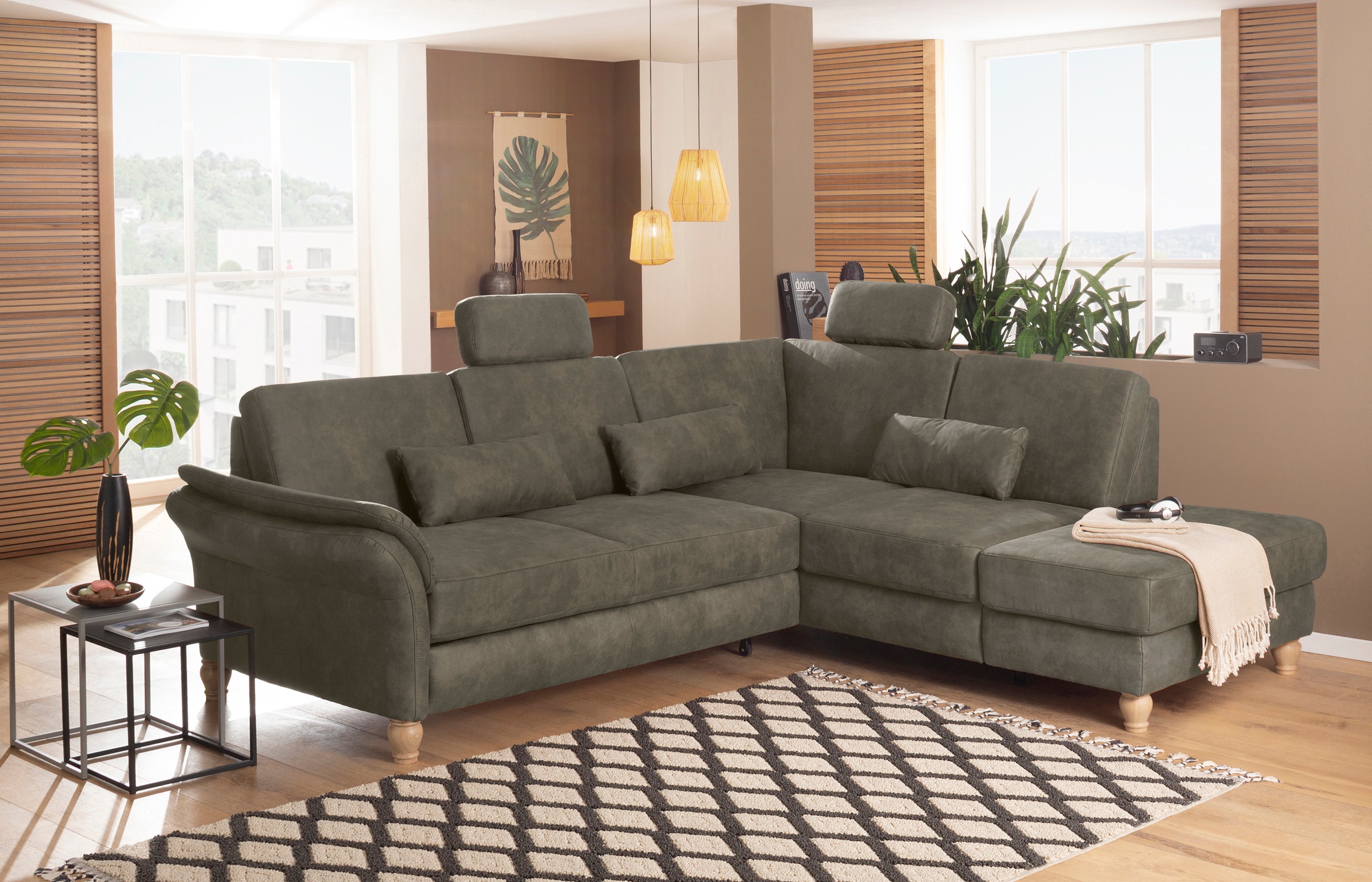 Home affaire Ecksofa "Palace L-Form" incl. Sitztiefenverstellung, wahlweise mit Schlaffunktion und Stauraum