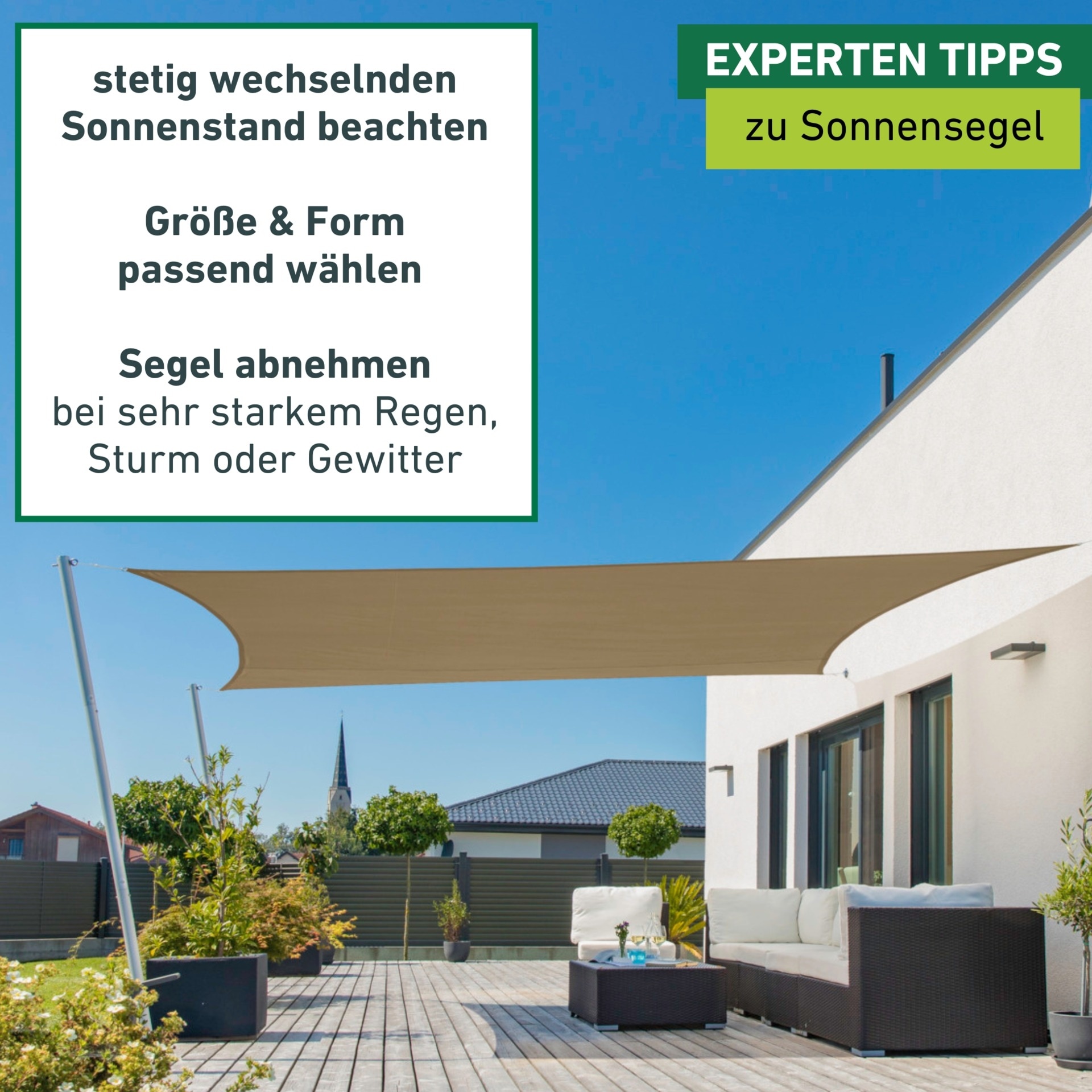 Windhager Sonnensegel »Cannes, Rechteckiges Segel zur Beschattung von Terrasse, Balkon« Sonnenschutz 3 x 4 m, erhältlich in anthrazit, grau, taupe oder weiß