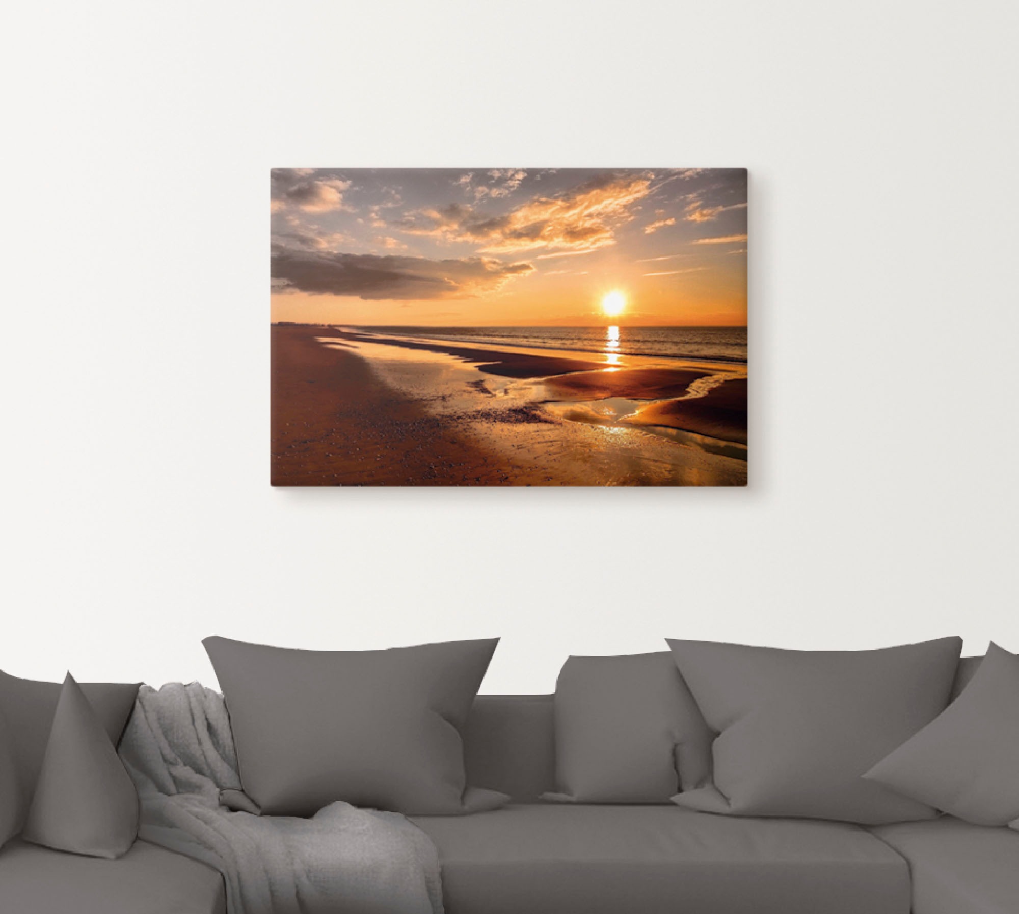 Artland Wandbild »Sonnenuntergang am Mittelmeer«, Strand, (1 St.), als Leinwandbild, Poster, Wandaufkleber in verschied. Größen