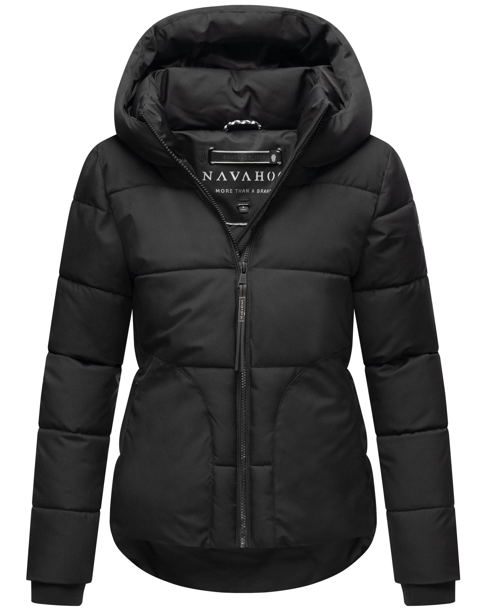 Navahoo Steppjacke »Lachperle XIV«, mit Kapuze, Kurze gesteppte Damen Winterjacke mit hohem Kragen und Kapuze