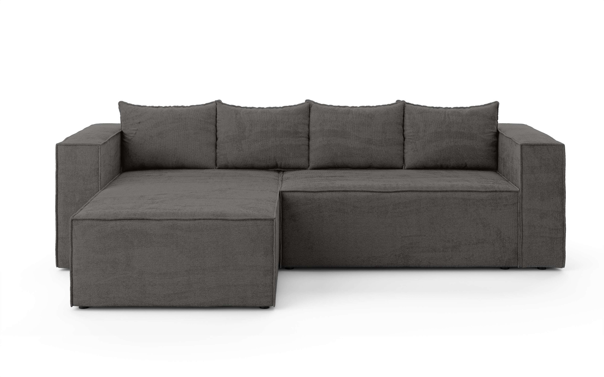 INOSIGN Ecksofa »LINCOLNVILLE mit Bettfunktion und Bettkasten, Maße B/H/T 244/76/150 cm«, L-Form mit Wellenunterfederung, Recamiere beidseitig montierbar