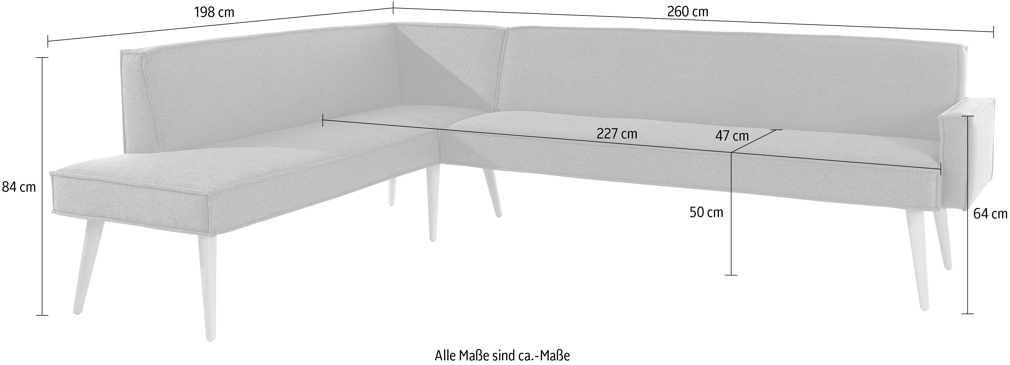 Thumbnail - exxpo - sofa fashion Eckbank "Lungo, moderne Kedernaht, bequem und elegant, hoher Holzfuß", hochwertige Detailverarbeitu...