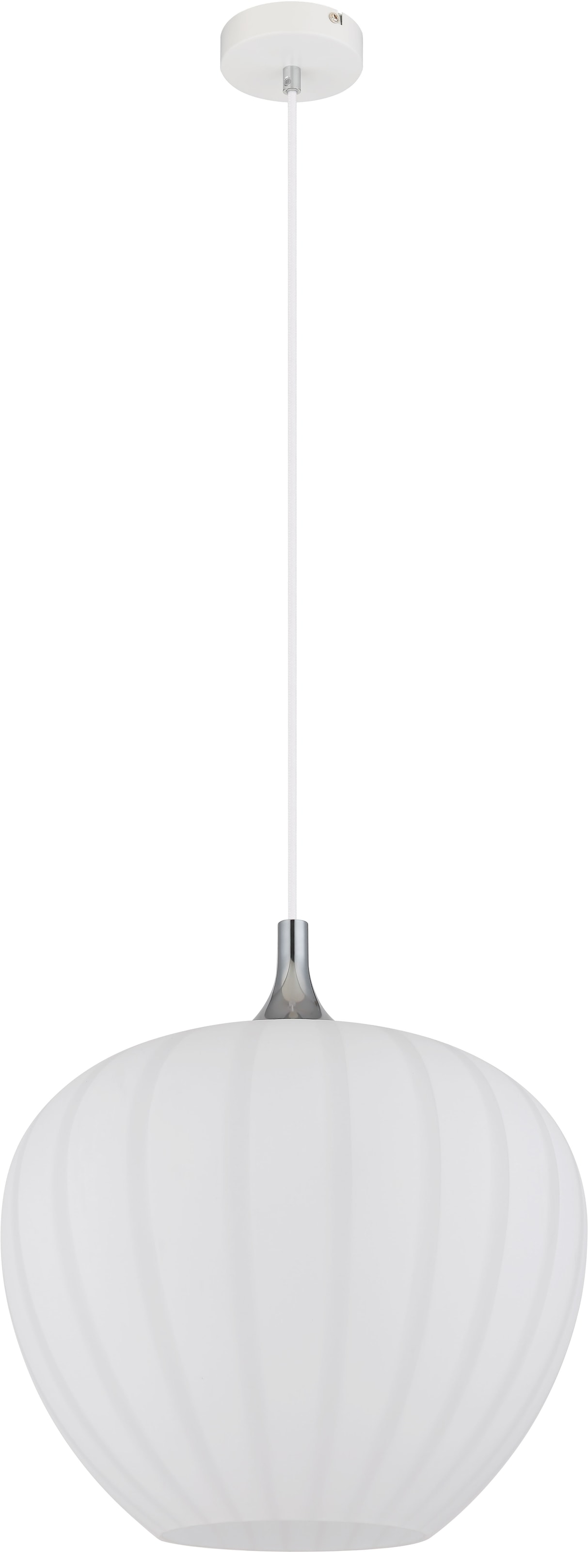 GLOBO LIGHTING Hängeleuchte »MAXY«, Leuchtmittel E27 | ohne Leuchtmittel, Hängelampe/Pendelleuchte/Glas opal/Höhe kürzbar/Glas Dekorillen