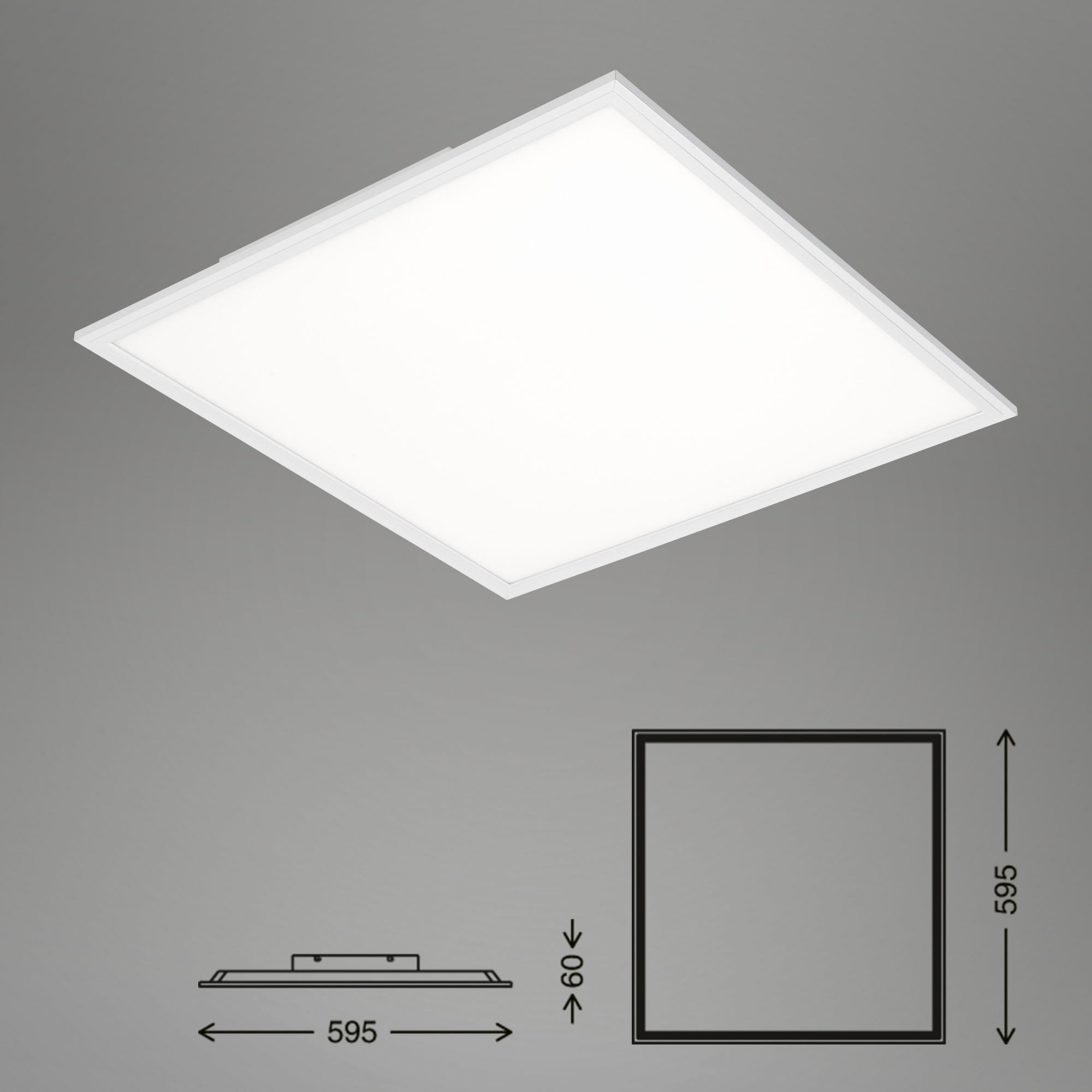 Briloner Leuchten LED Deckenleuchte »7192016 Simple«, Leuchtmittel LED-Board | LED fest integriert, Deckenlampe, 59,5x59,5x6cm, Weiß, 38W, Wohnzimmer, Schlafzimmer, Flur