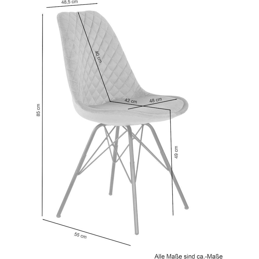 byLIVING Esszimmerstuhl »Rica«, (Set), 2 St., Samt