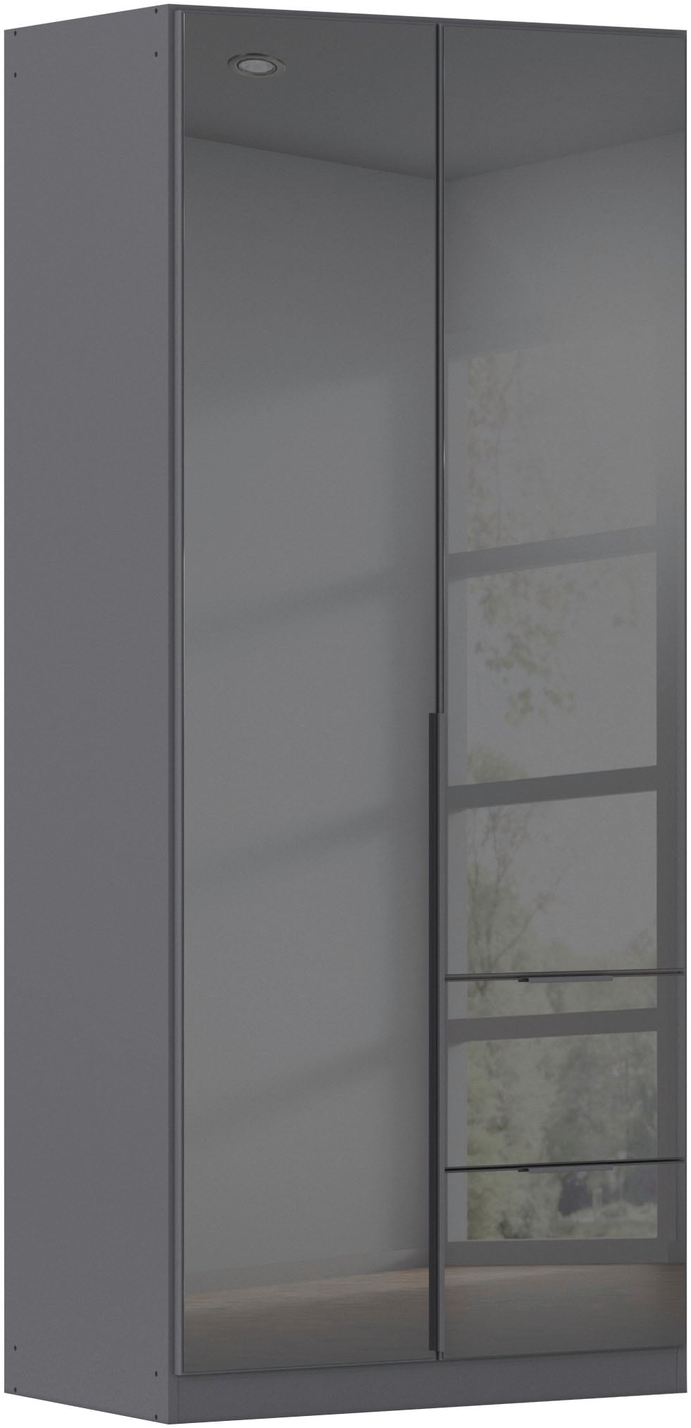 OTTO home Drehtürenschrank "Kleiderschrank Kleiderschränke Schrank Garderobe AGORDO mit Glasfront" in zwei Griff-Farben, Breiten 91-360 cm, mit Außenschubkästen, in 7 Breiten und 2 Höhen MADE IN GERMANY
