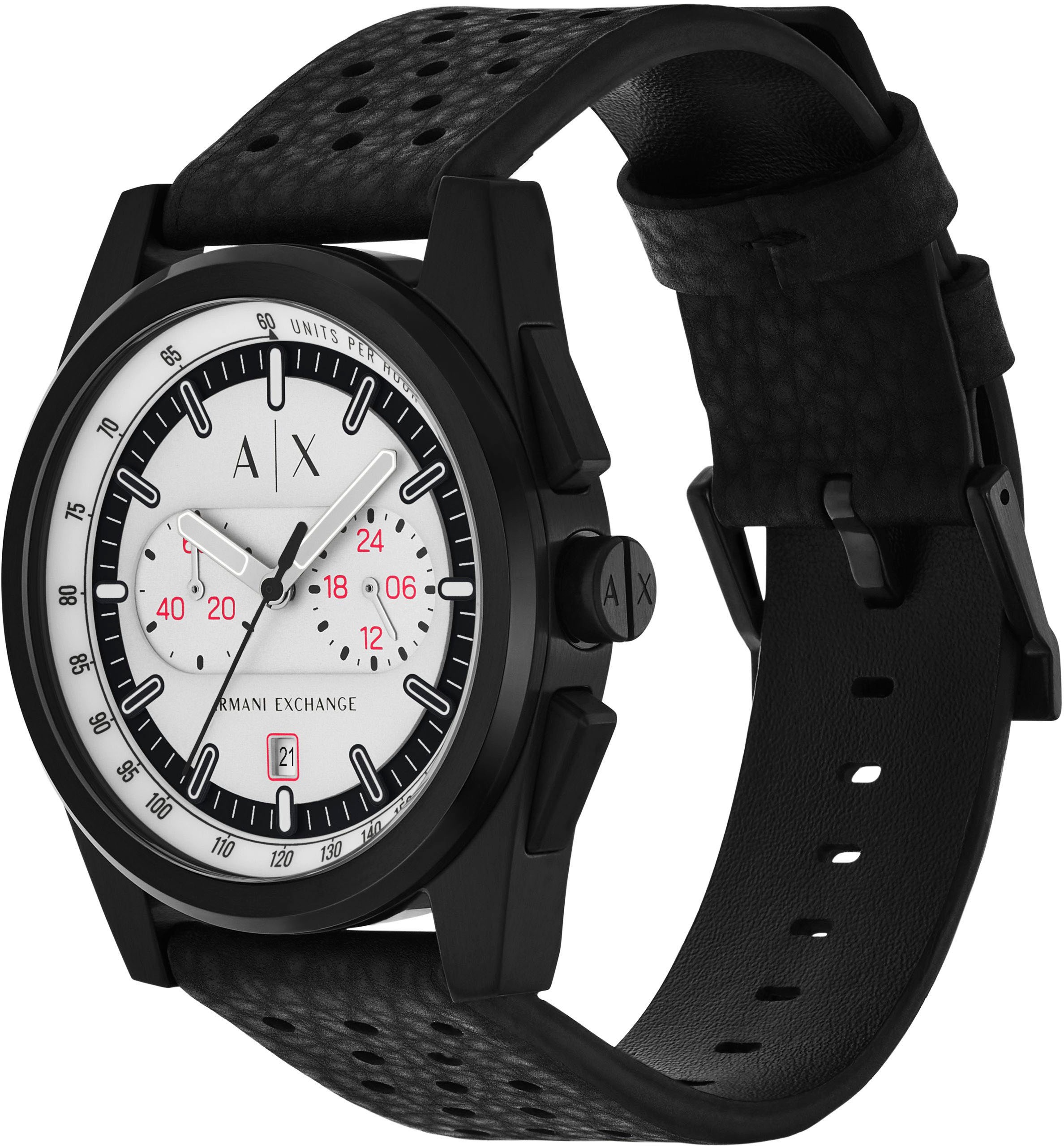 ARMANI EXCHANGE Chronograph, Quarzuhr,Armbanduhr,Herrenuhr,Kautschukarmband,Datum,Stoppfunktion