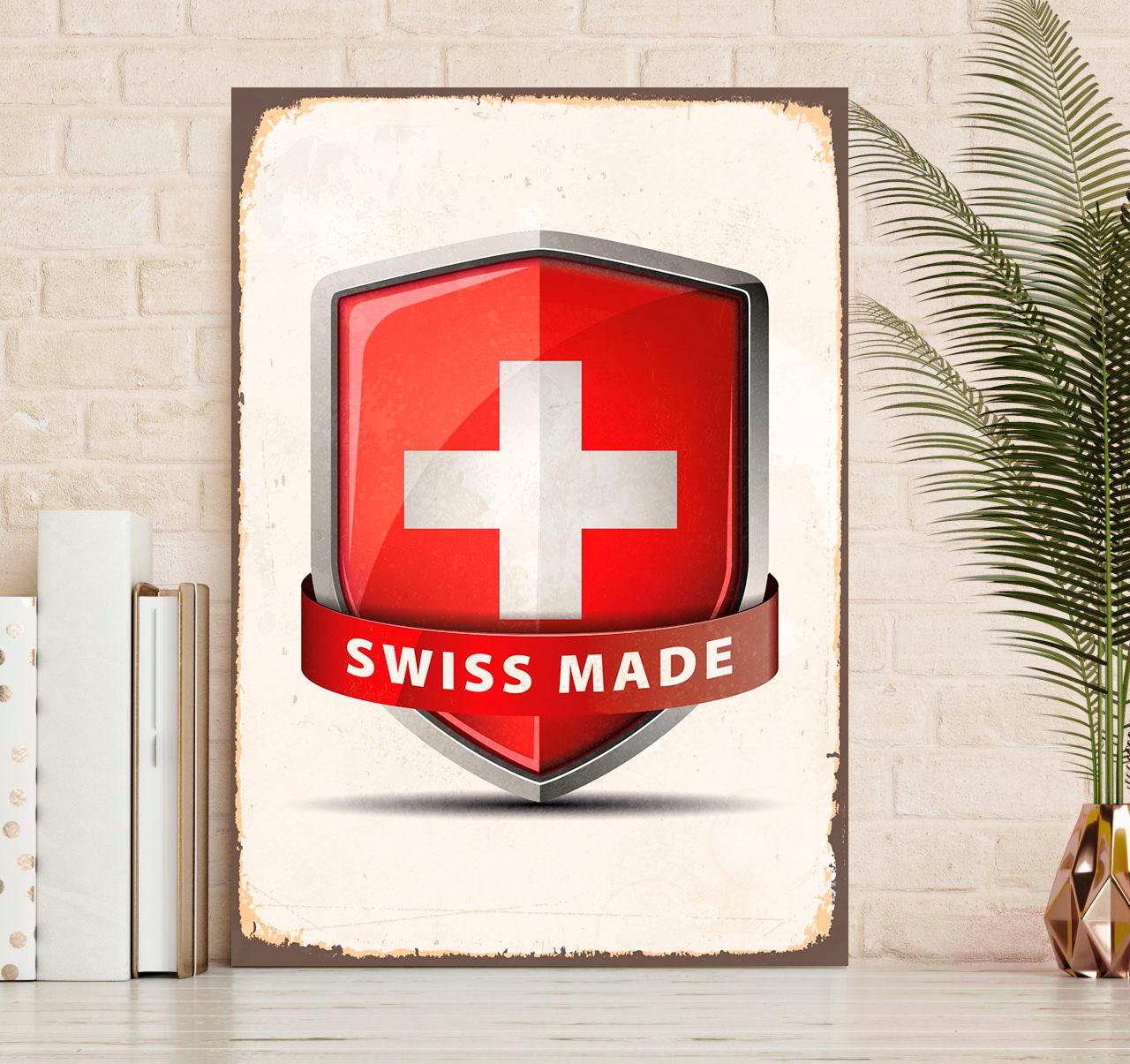 queence Metallbild "Swiss Made", (1 St.), Stahlschilder