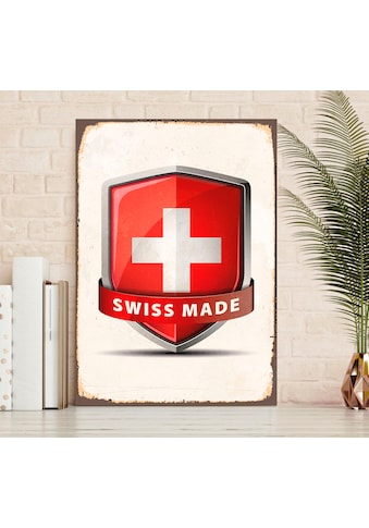 queence Metallbild »Swiss Made« (1 St.) Stahls...
