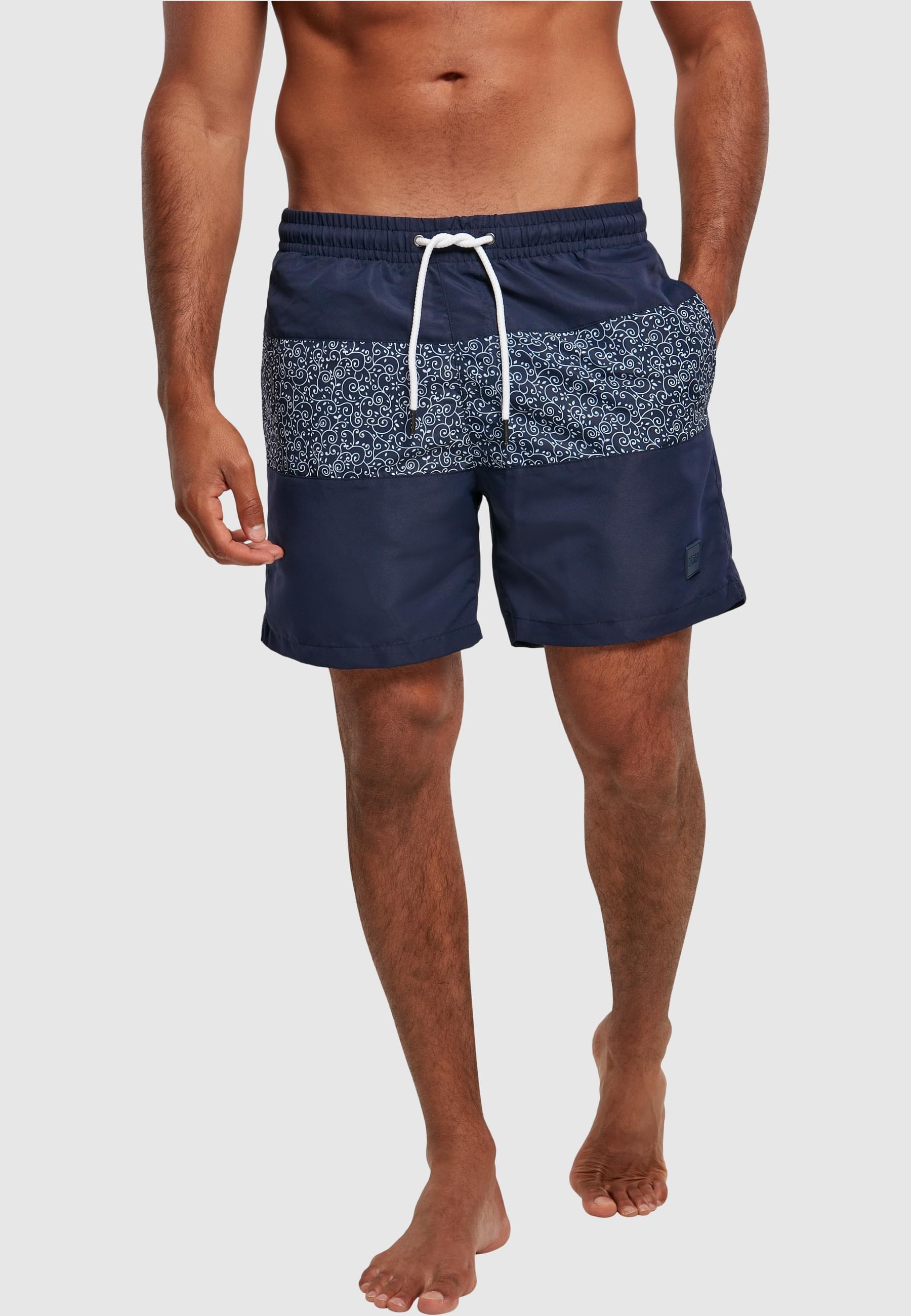 URBAN CLASSICS Badeshorts »Urban Classics Herren Mid Block Pattern Swim Shorts«