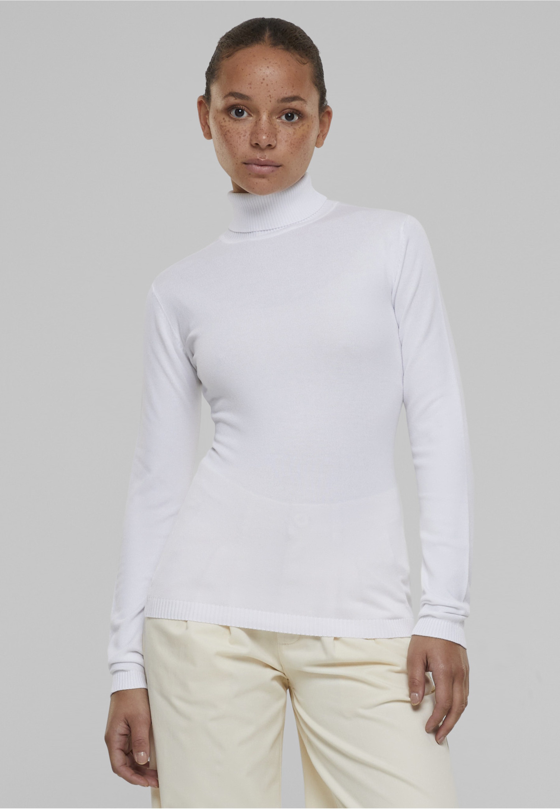 URBAN CLASSICS Rundhalspullover »Urban Classics Damen Ladies Knitted Turtleneck Sweater« 1 Stk.