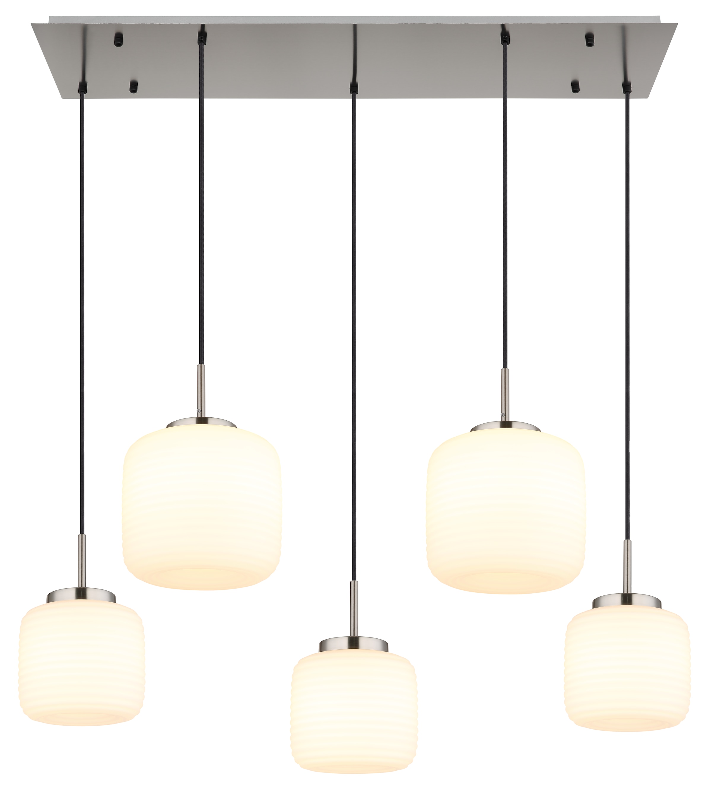 "GLOBO LIGHTING Hängeleuchte ""KLADORA"", weiß (nickel matt), H: 130cm, 1 Stk., Leuchten, Hängelampe Esszimmer-Leuchte Esstischleuchte Wohnzimmer
