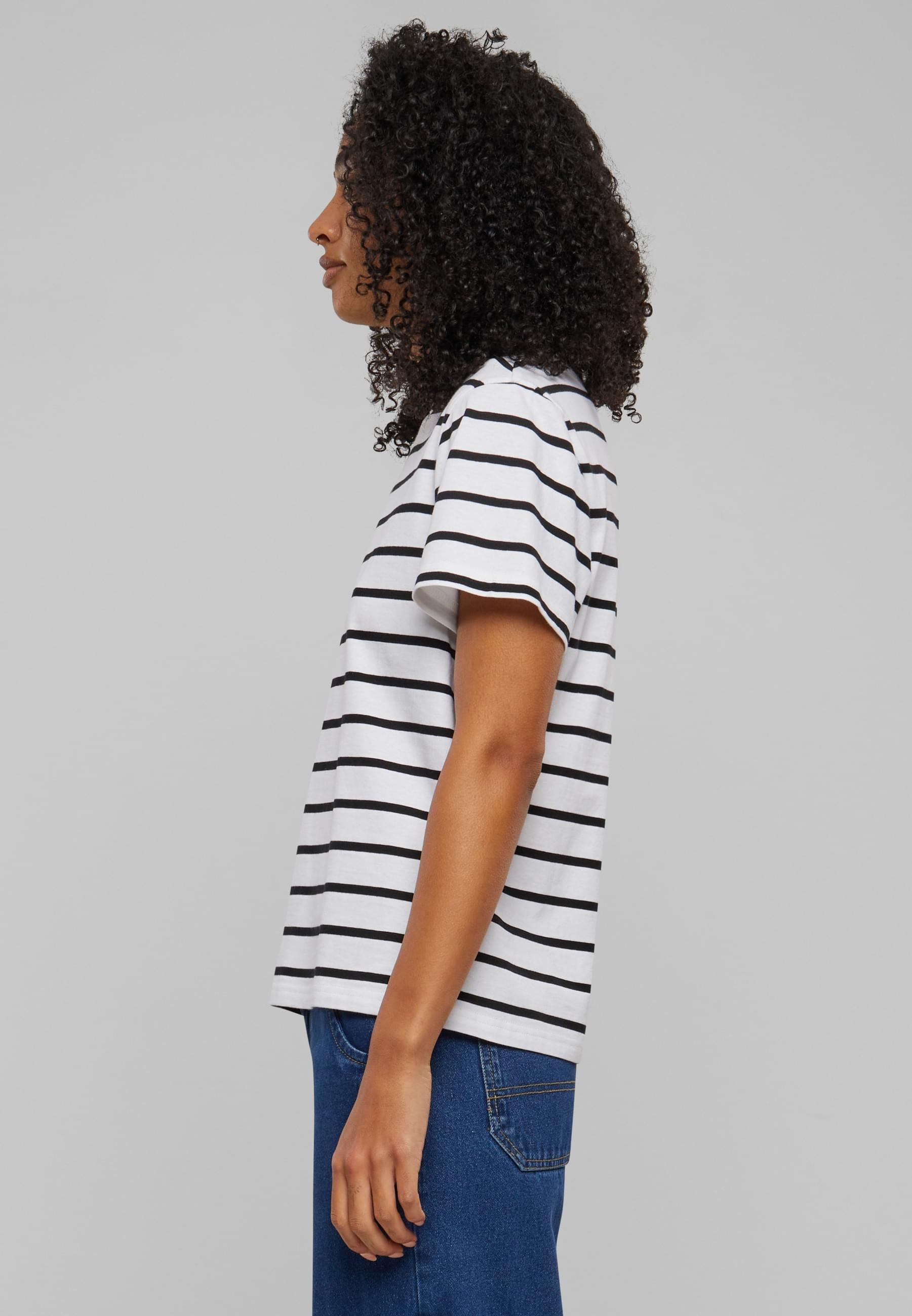 URBAN CLASSICS T-Shirt »Urban Classics Damen Ladies Striped Boxy Tee«, (1 tlg.)