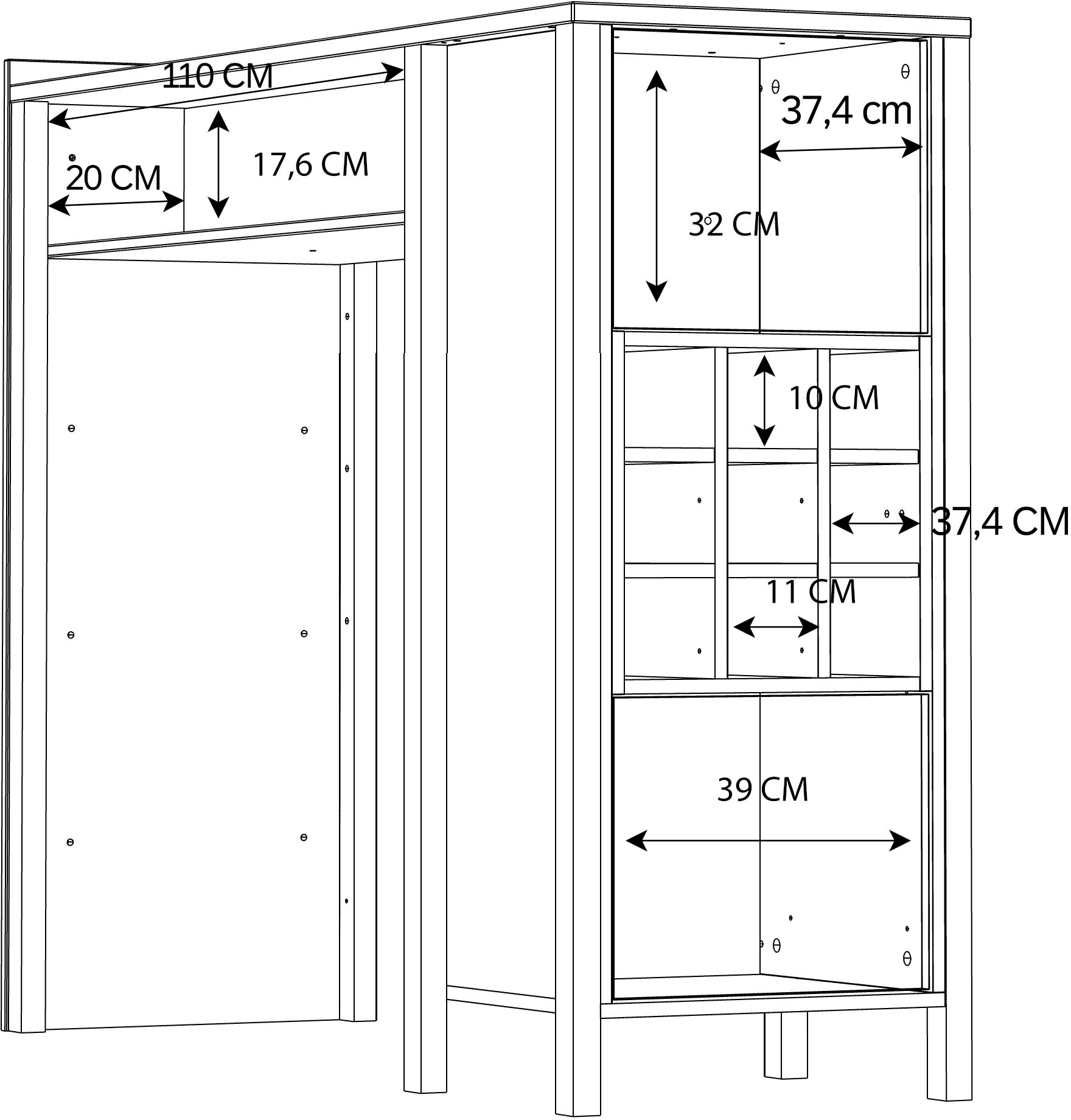 FORTE Barschrank, Breite ca. 151,5 cm