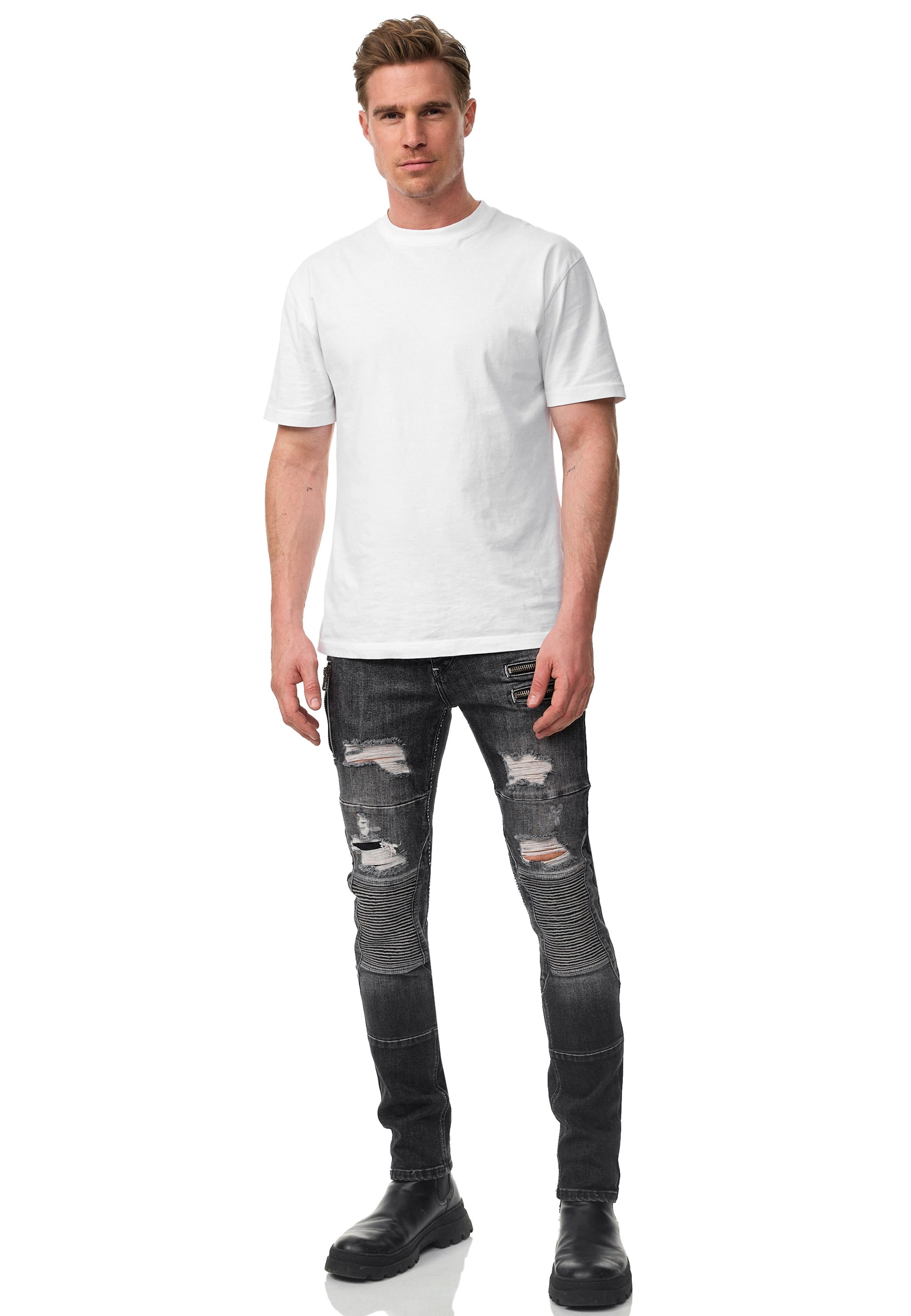 Rusty Neal Slim-fit-Jeans »MISATO«, im modischen Used-Look ▷ für | BAUR
