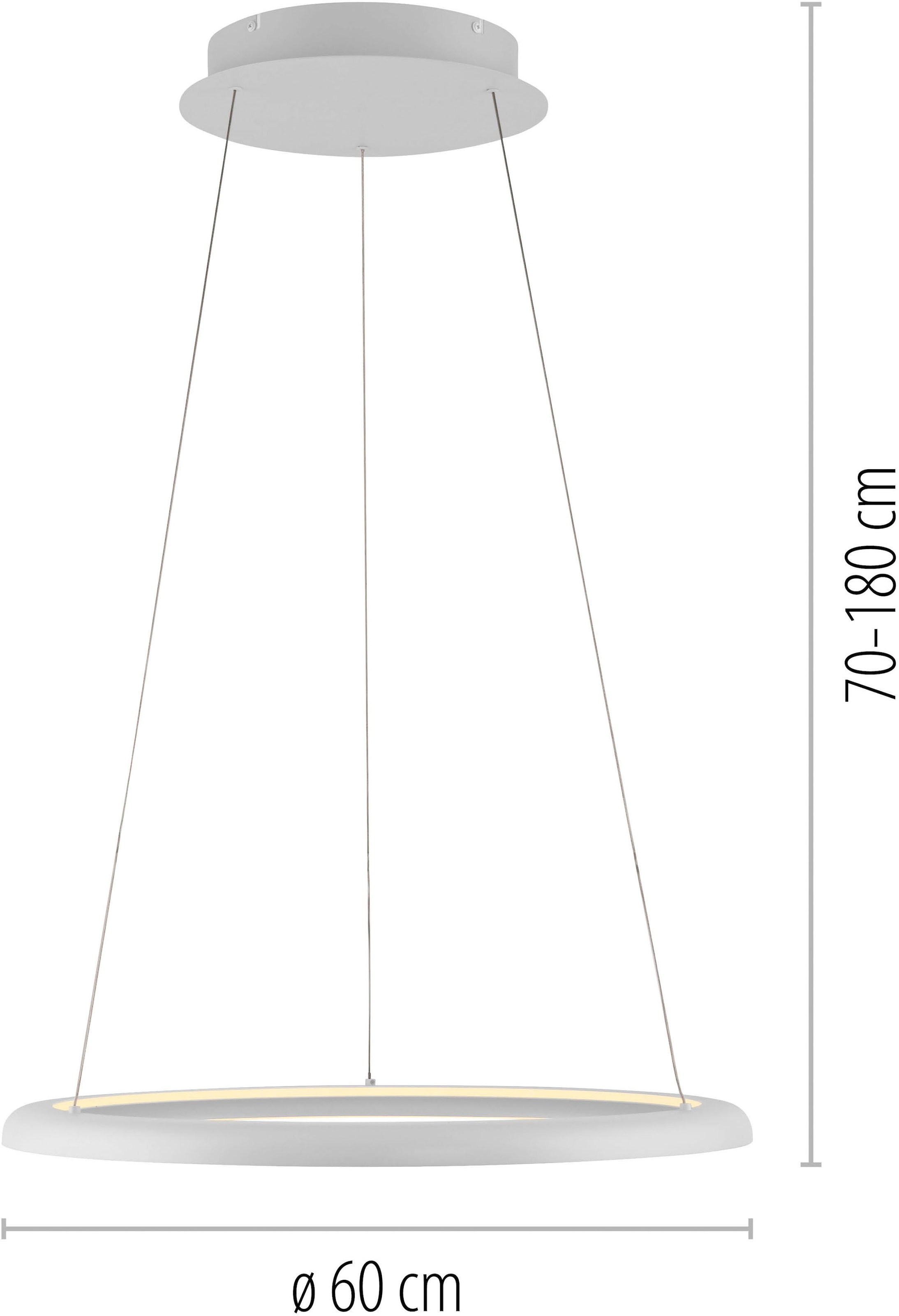 SCHÖNER WOHNEN-Kollektion LED Pendelleuchte »QUILLO« LED-Board 1 Stk. Warmweiß SCHÖNER WOHNEN Kollektion, SimplyDim, Memoryfunktion, Comfort-Lift
