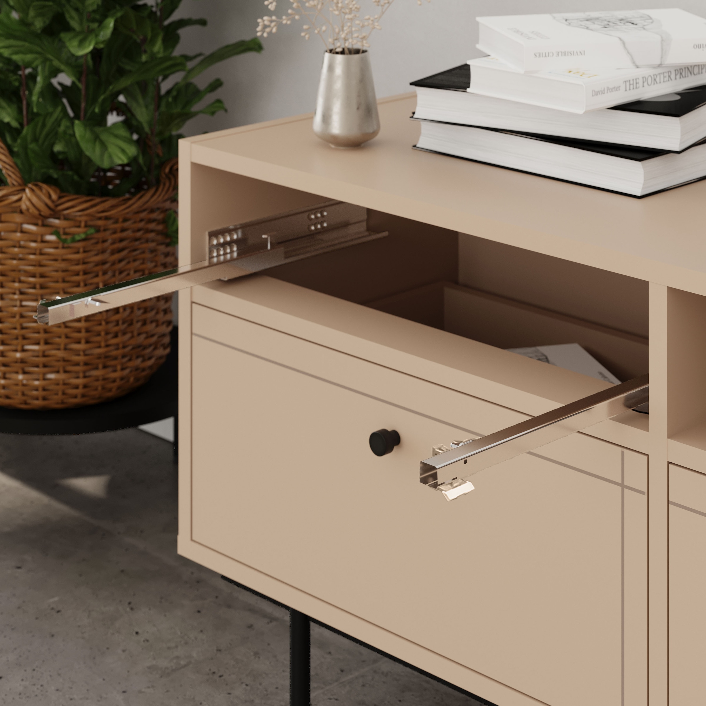 Home affaire TV-Board Modernes Design mit pulverbeschichtetem Metallgestell