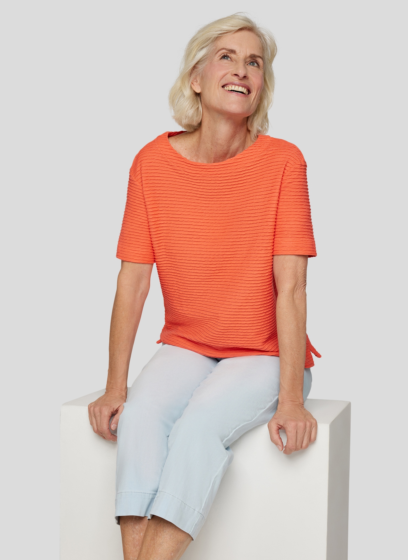 Rabe Rundhalsshirt, mit Struktur-Optik
