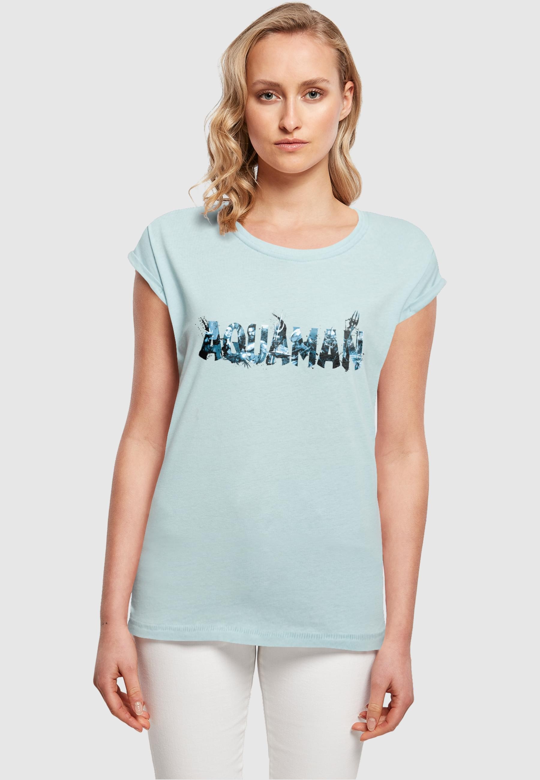 ABSOLUTE CULT T-Shirt »ABSOLUTE CULT Damen Ladies Aquaman - Text Logo T-Shirt«, (1 tlg.)