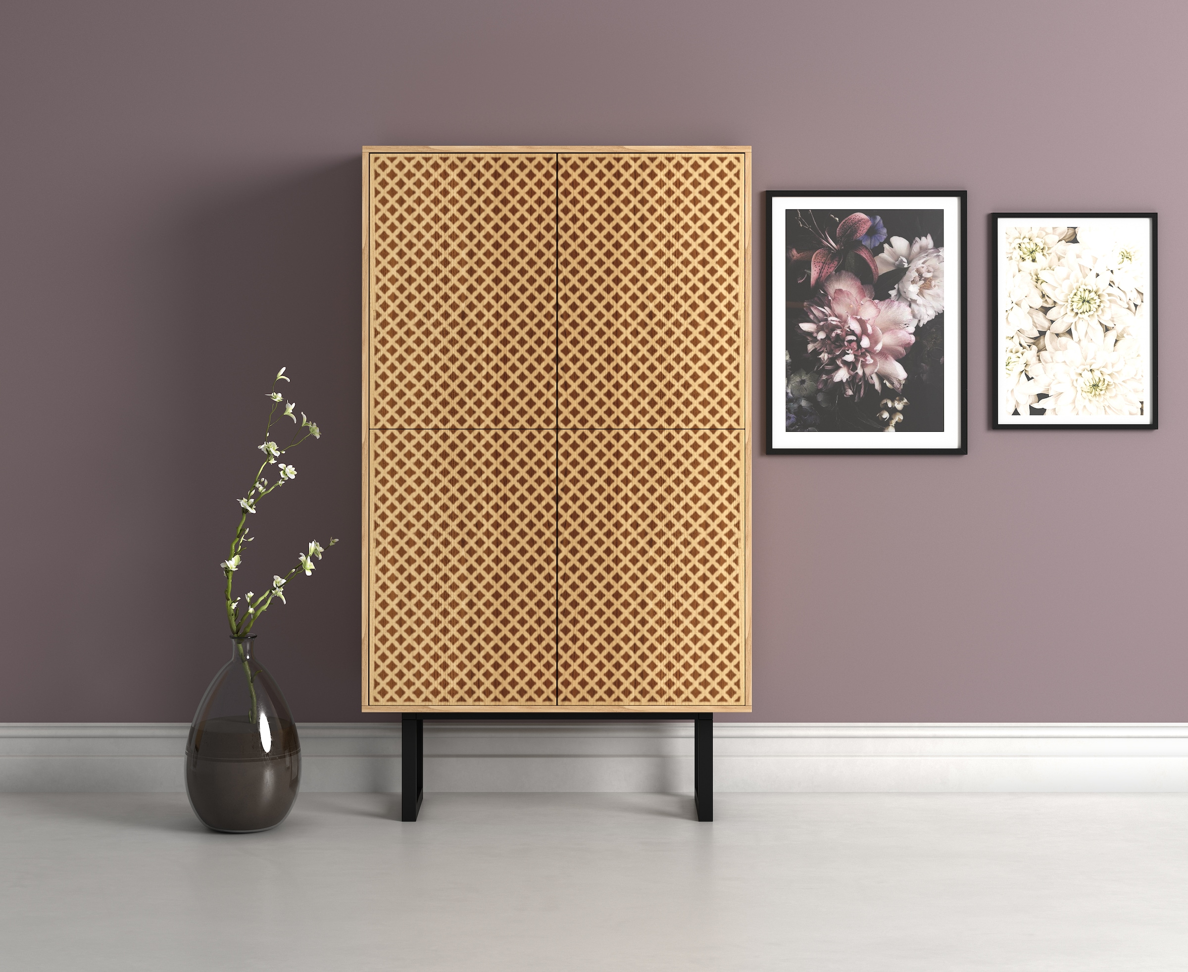 Woodman Highboard, Kommode im skandinavischen Design