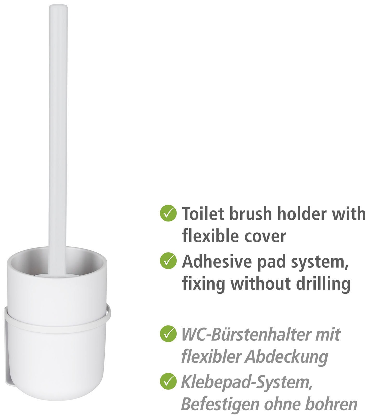 WENKO WC-Garnitur »Turbo-Loc® Carpino«, aus Kunststoff-Metall, weiß, Befestigen ohne Bohren