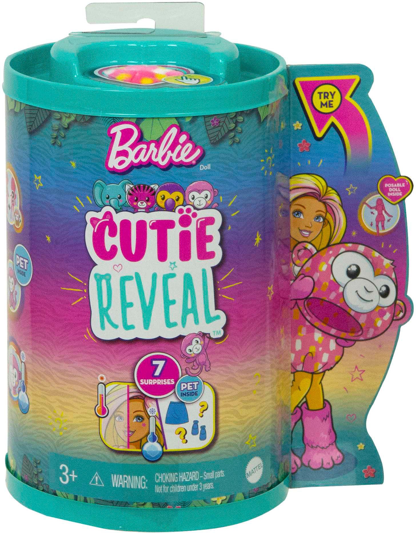 Barbie Anziehpuppe »Cutie Reveal, Chelsea im Affen-Kostüm (Dschungel-Serie)«, kleine Puppe