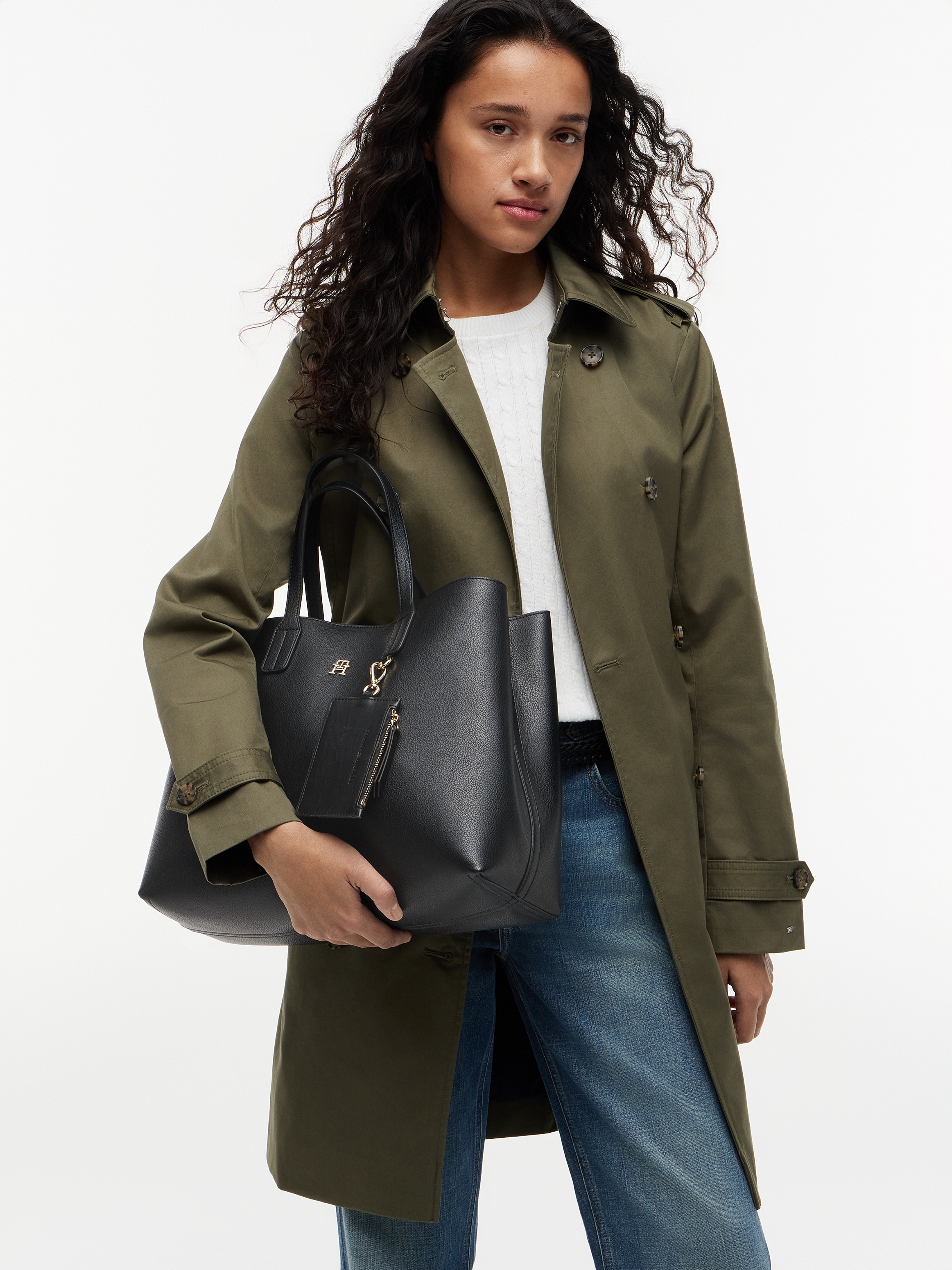 Tommy Hilfiger Henkeltasche »TH ICON SATCHEL« Damen Handtasche, Shopper, Satchel mit Taschenanhänger